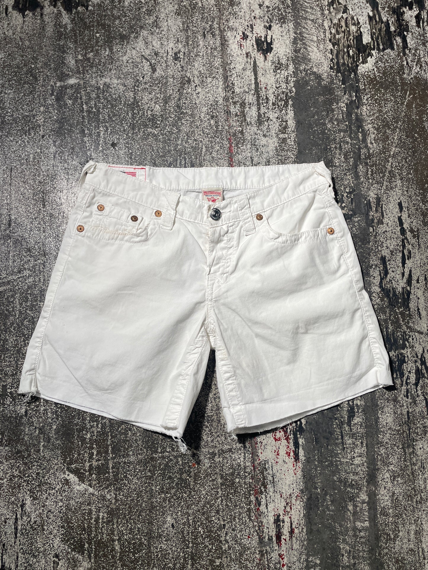 (28) True Religion Women Boyfriend Shorts