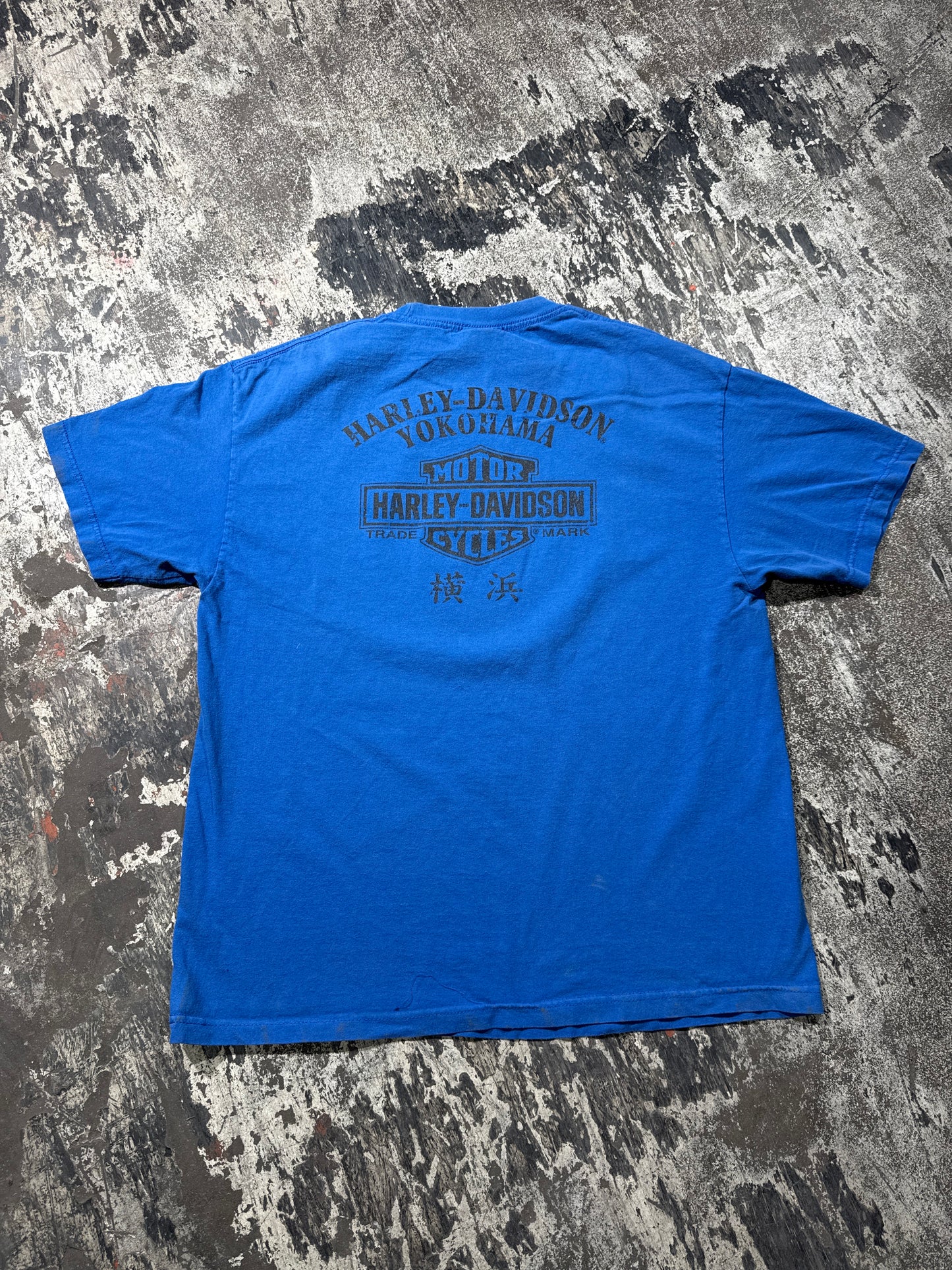 (XL) Blue Harley Davidson “Yokohama” Tee