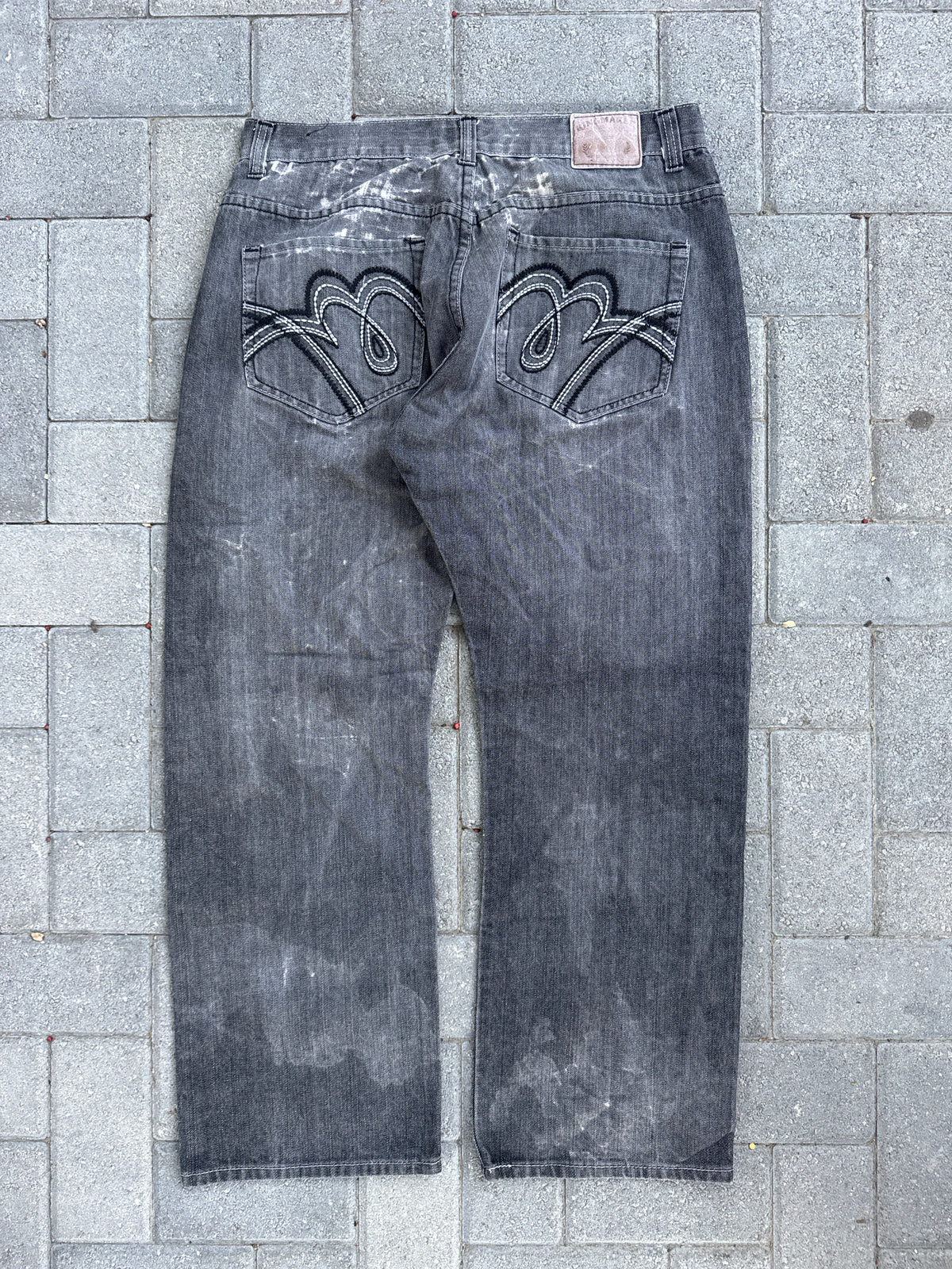 (38x30) King Marker Y2K Baggy Charcoal Denim Pants