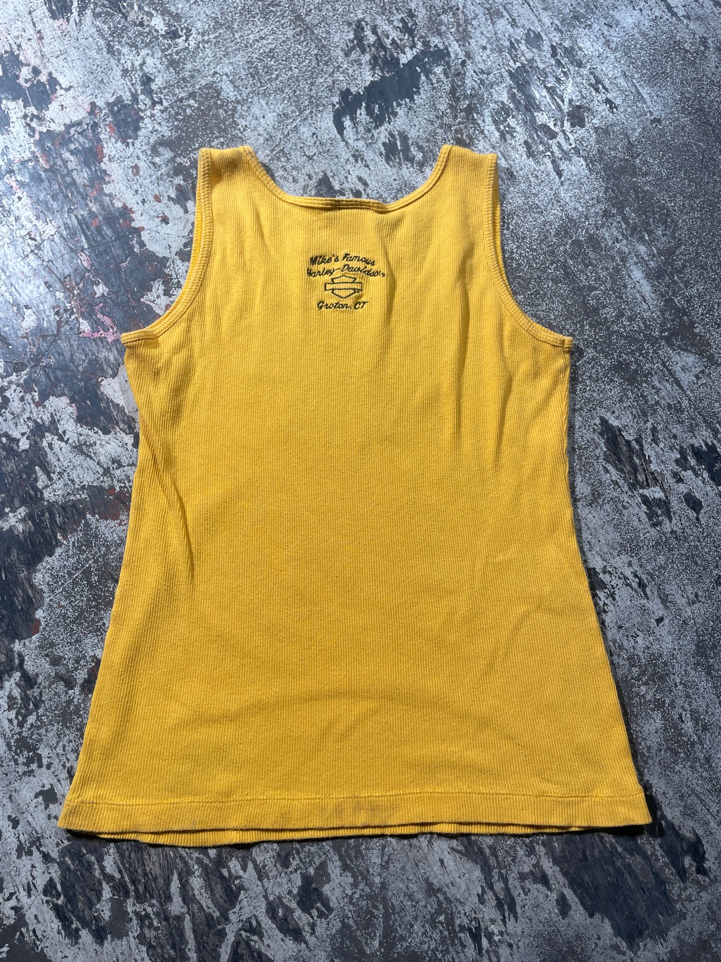 (L) Yellow Harley Davidson Groton Women Tank Top