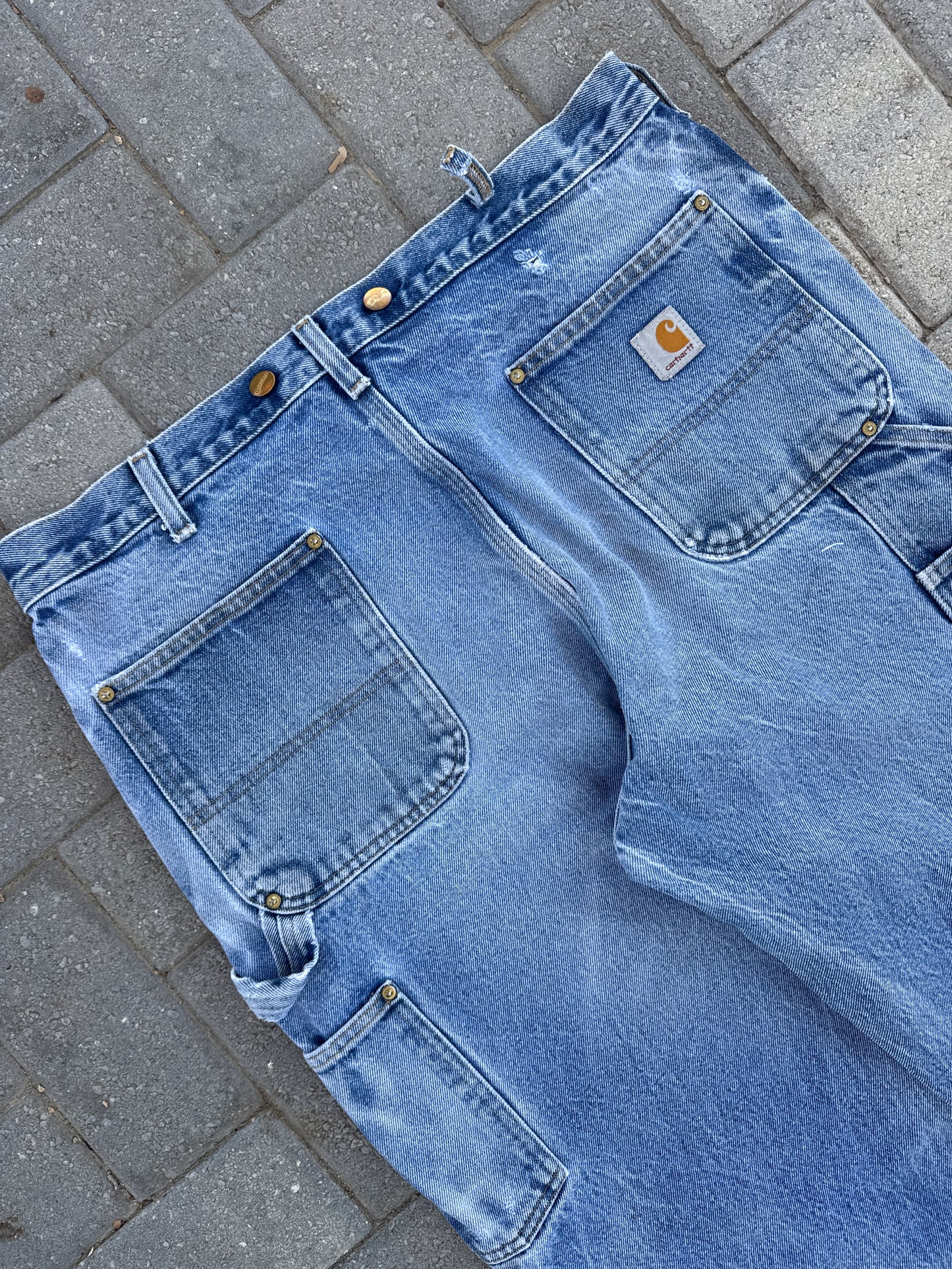 (36x34) Carhartt B07 Distressed Double-Knee Denim Pants