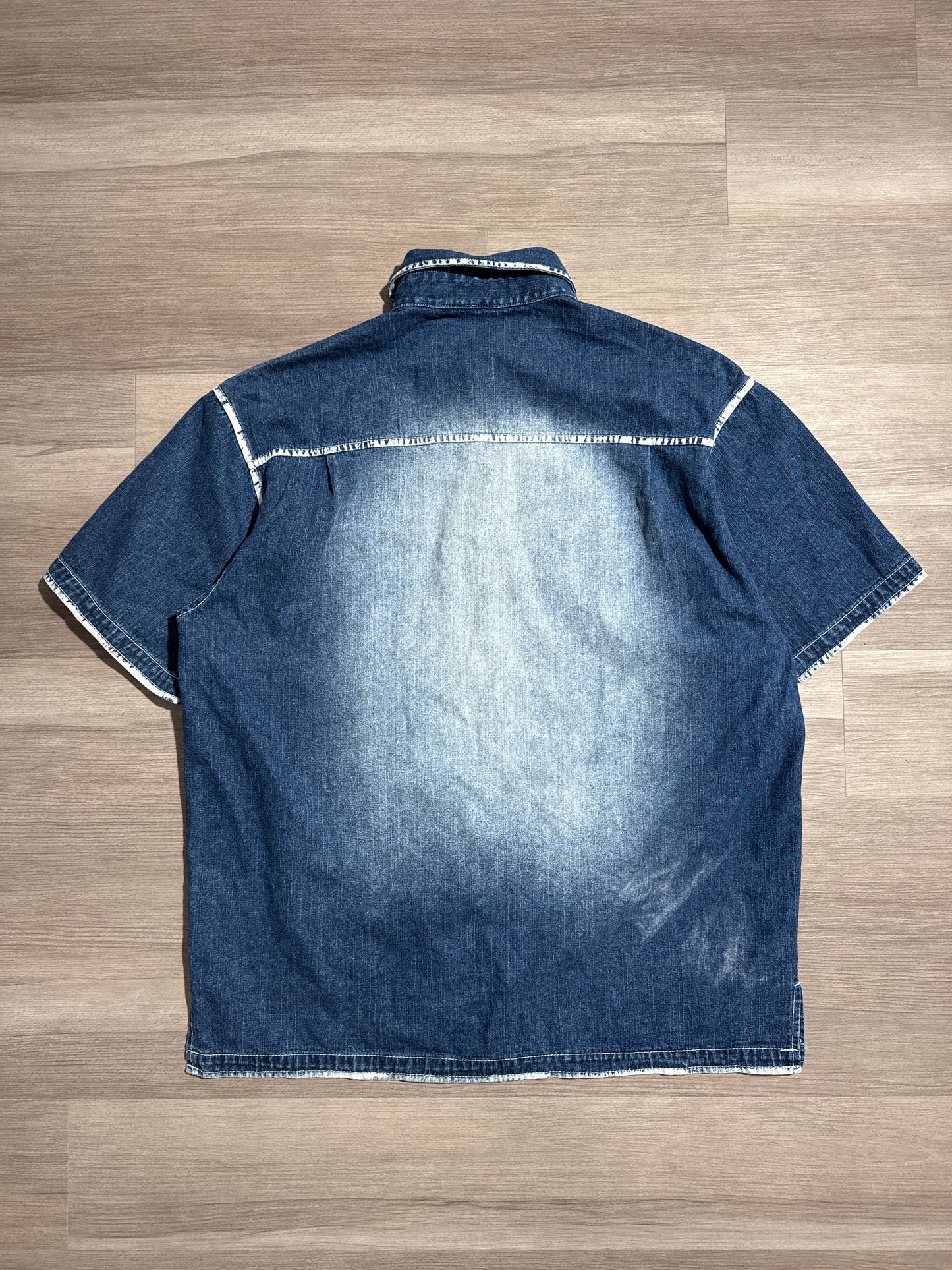 (L) GODBODY Button-Up & Jorts Y2K Baggy Set