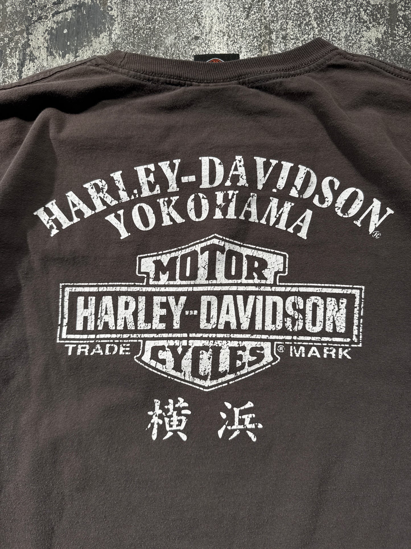 (L) Sun Faded Harley Davidson “Yokohama” Tee