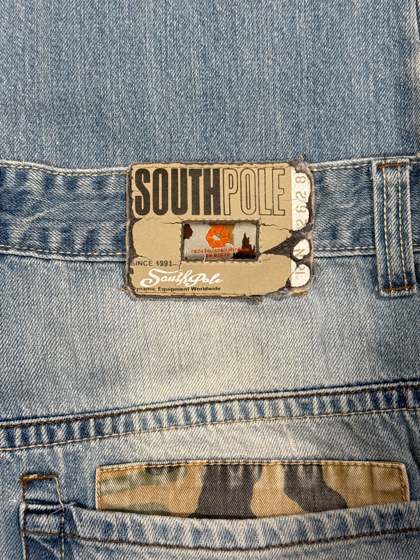 (38x32) SouthPole Military Camo Eagle Pocket Denim