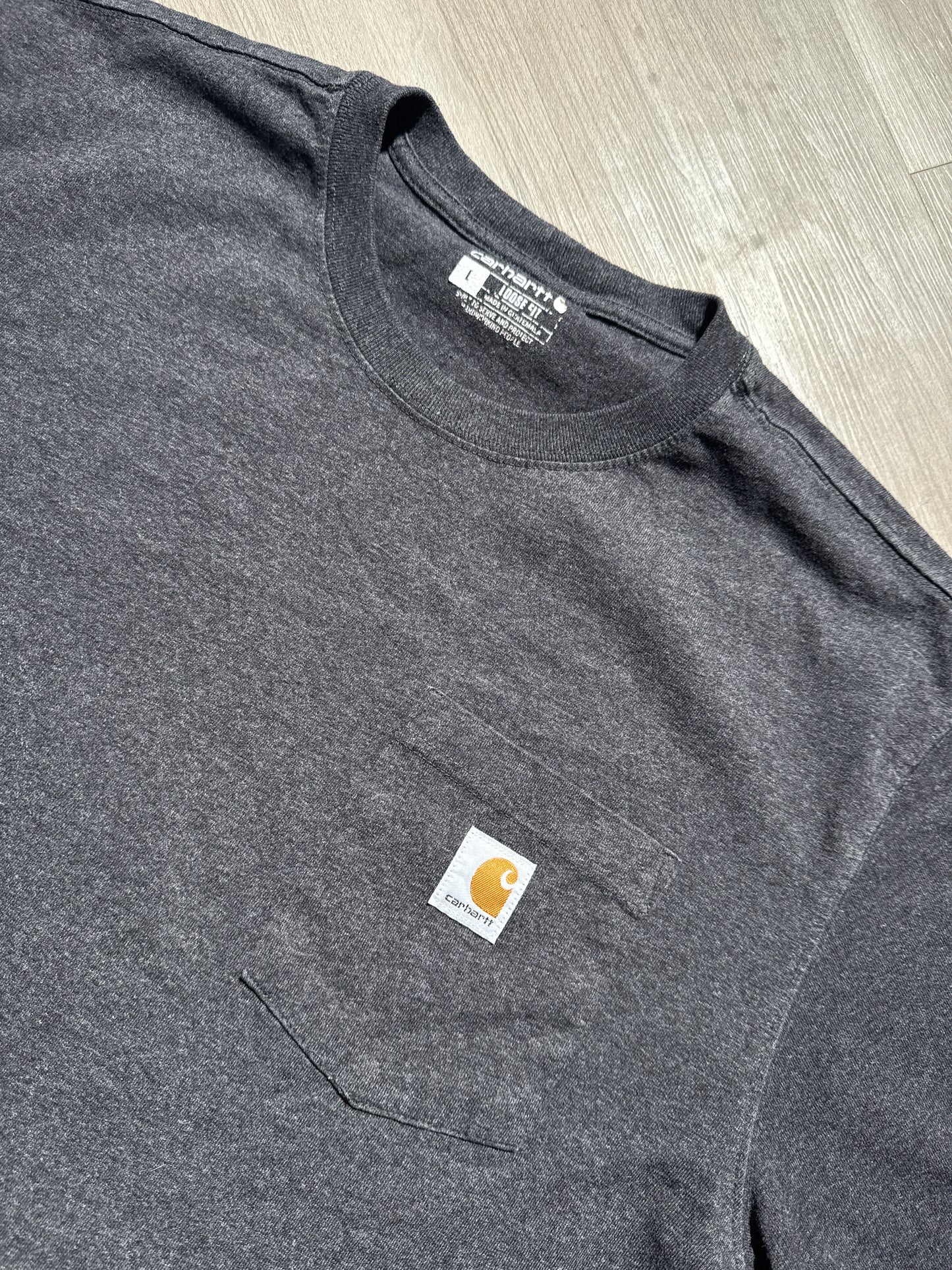 (L) Carhartt Dark Grey Pocket Tee