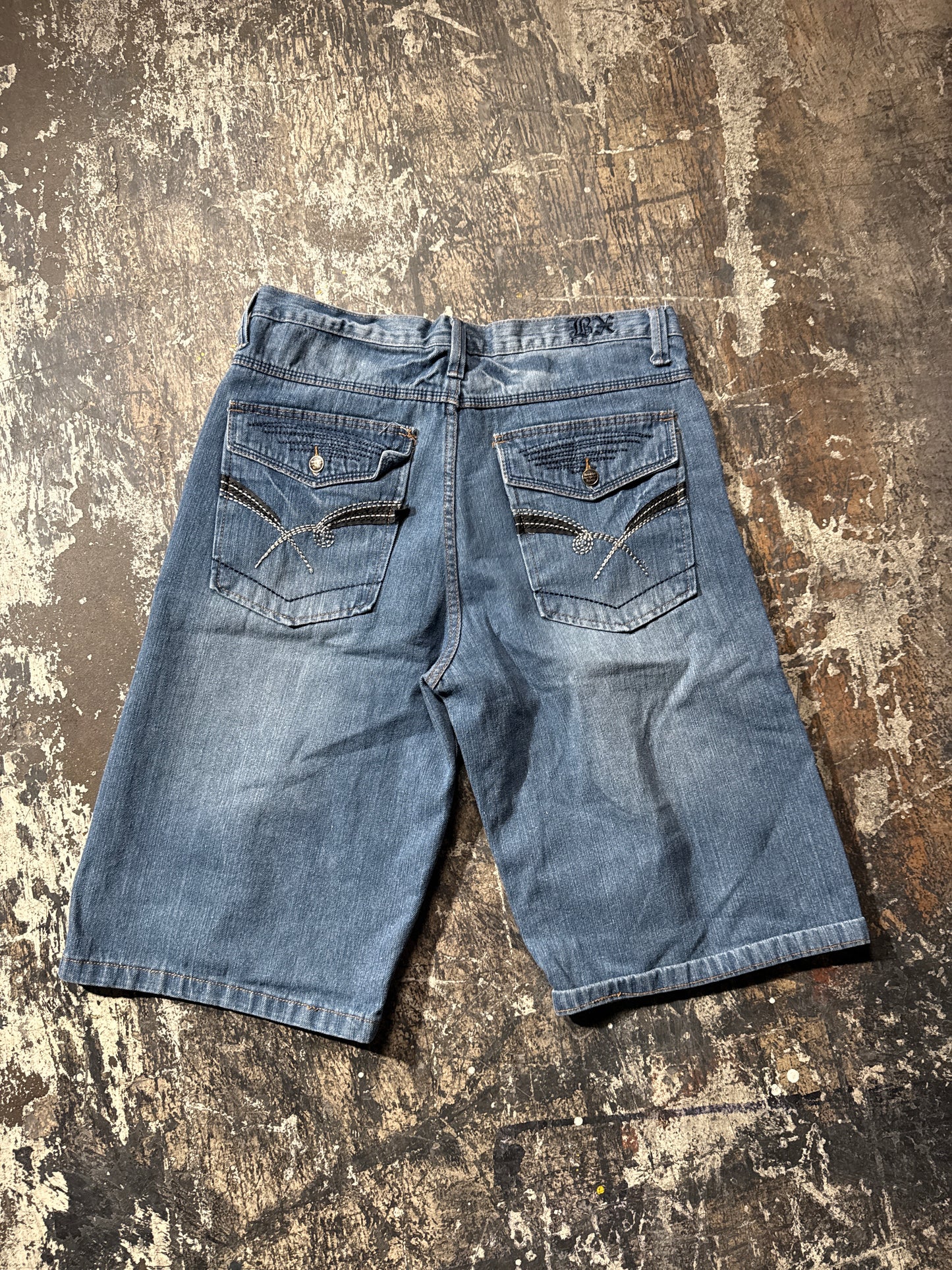 (36) Y2K Factory Flaw Denim Shorts