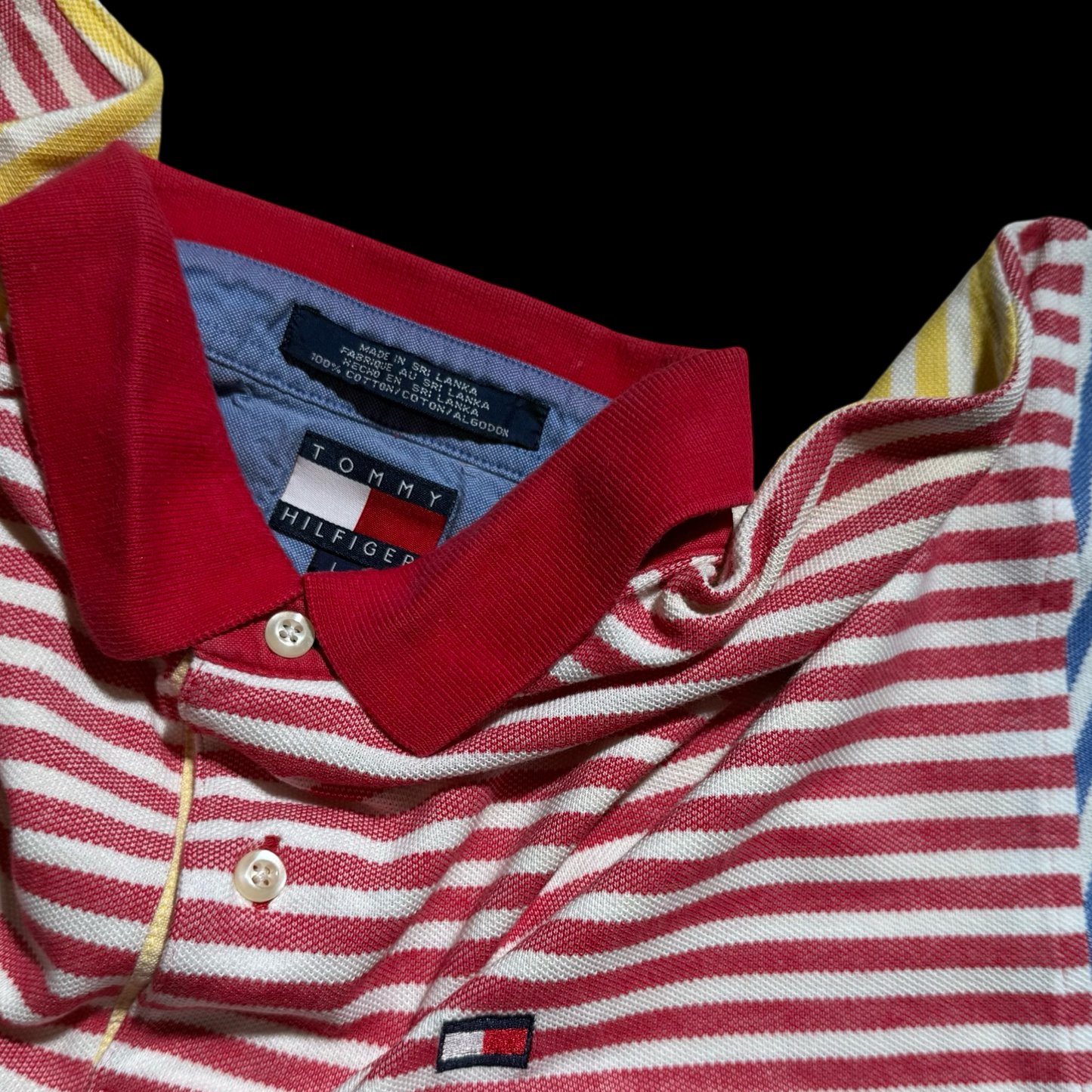 (L) Tommy Hilfiger Striped Collard Shirt