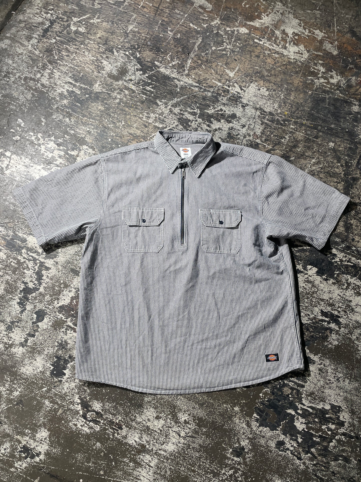 (2XL) Dickies Pin Strip Half Zip Polo