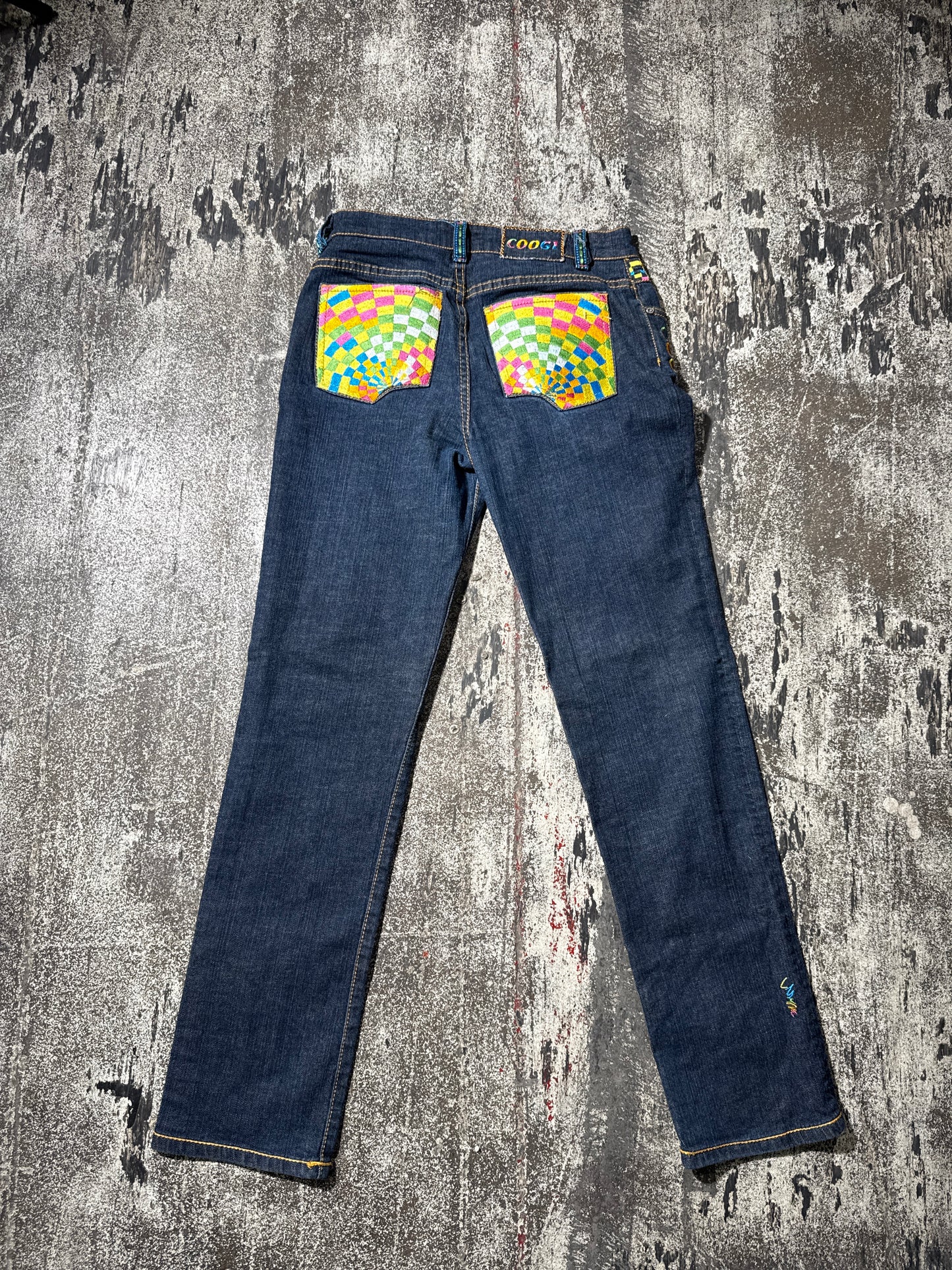 (Coogi Women Embroidered Rainbow Jeans