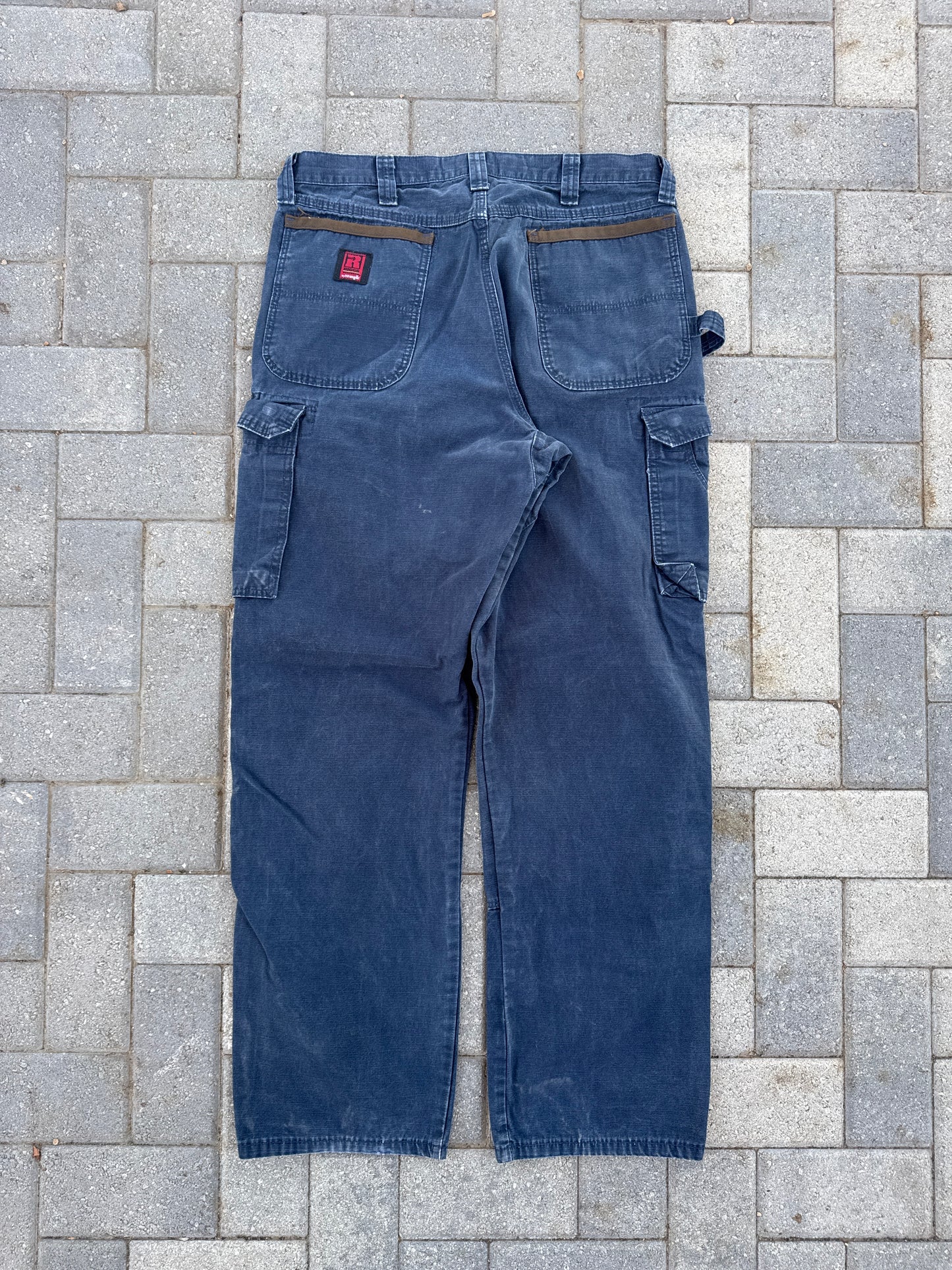 (36x34) Wrangler Riggs Double-Knee Blue Dungaree Pants