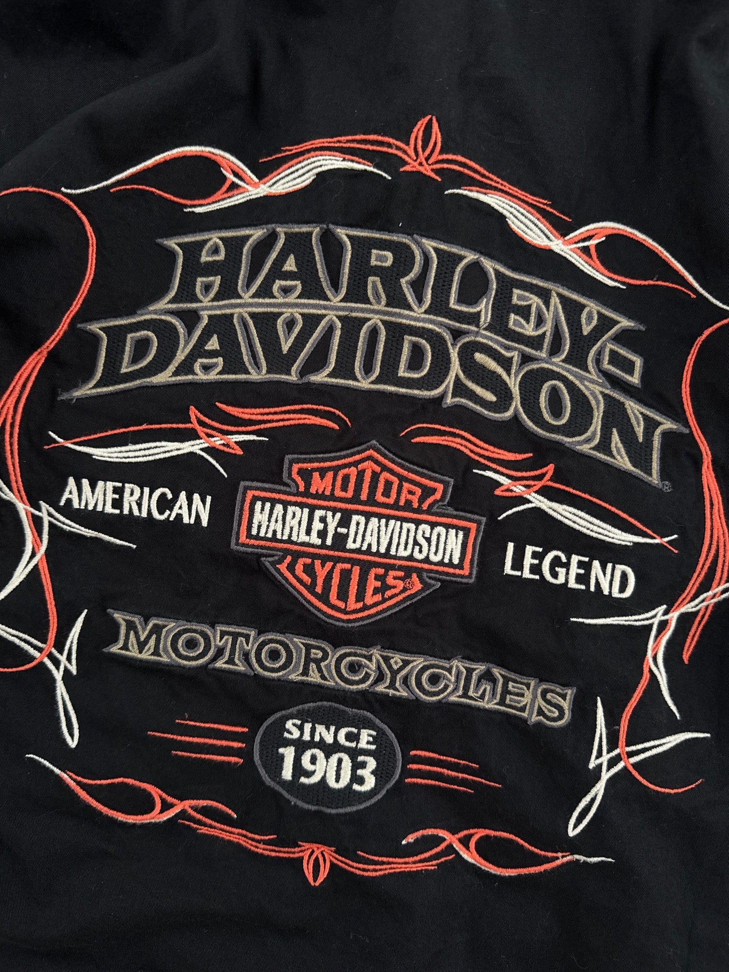 (L) Harley Davidson Logo Button-Up