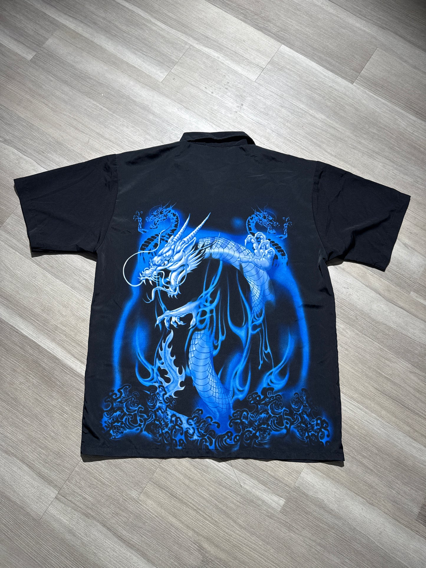 (L) ODO Short Sleeve Dragon Button Up