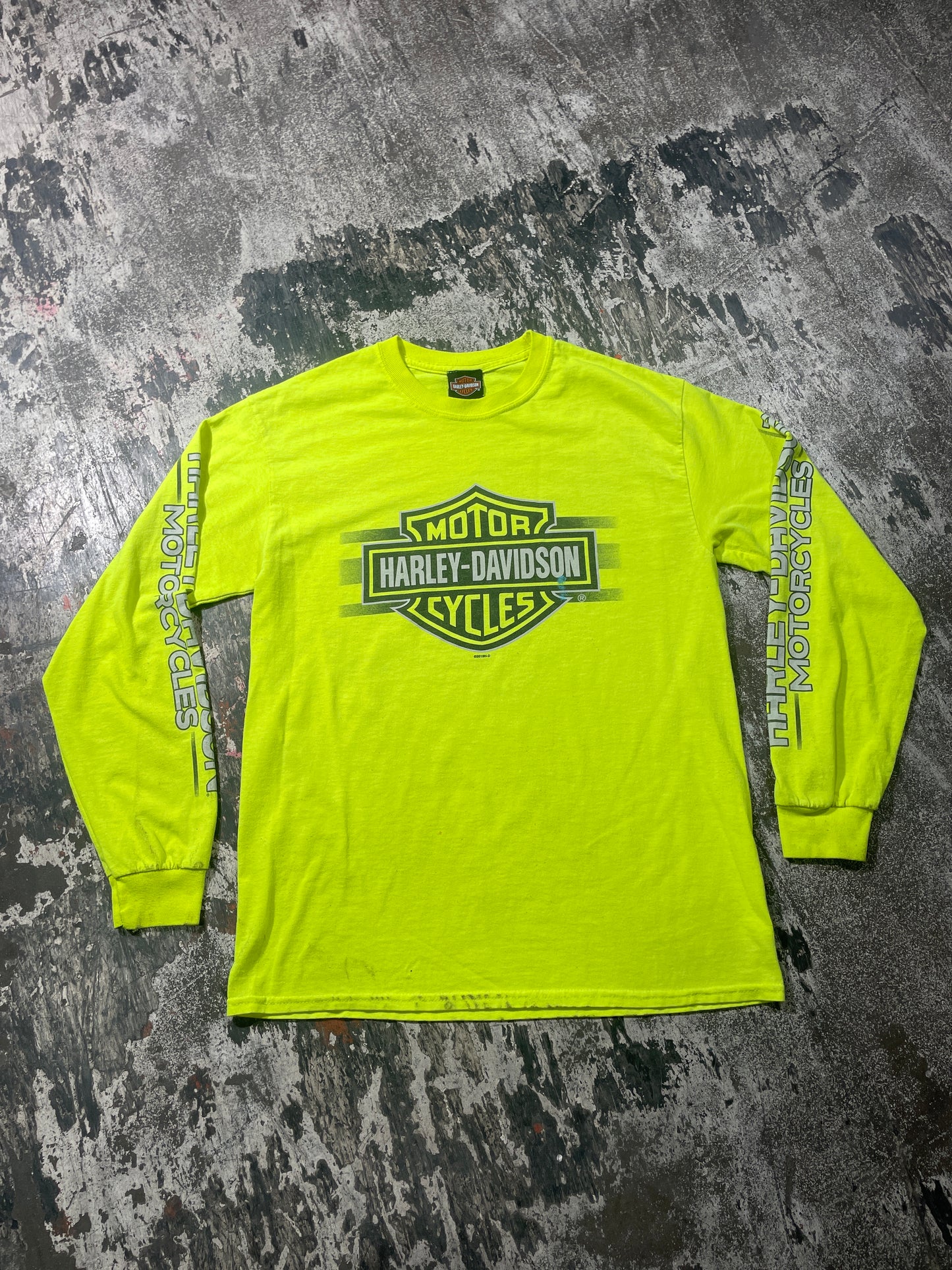 (M) Harley Davidson Neon DFW Long Sleeve T-shirt