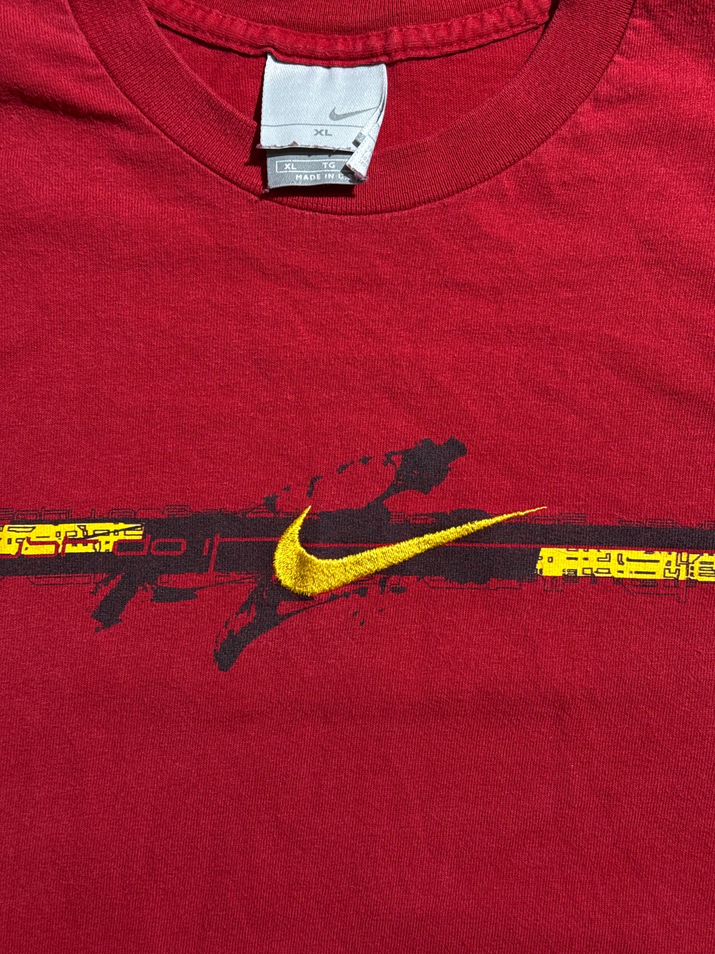 (XL) Y2K Nike Red Embroidered Longsleeve