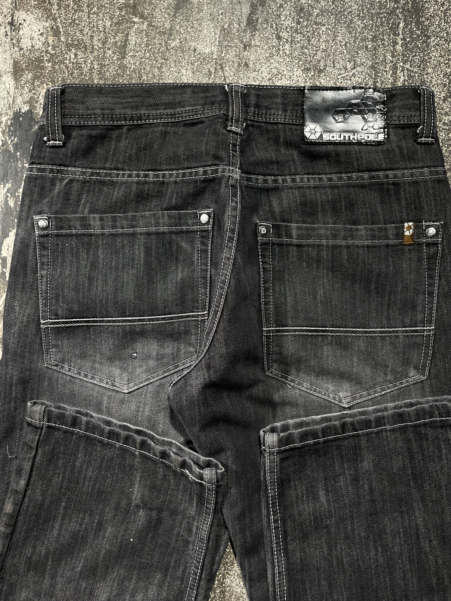 (32x30) SouthPole Charcoal Denims Brown Tab