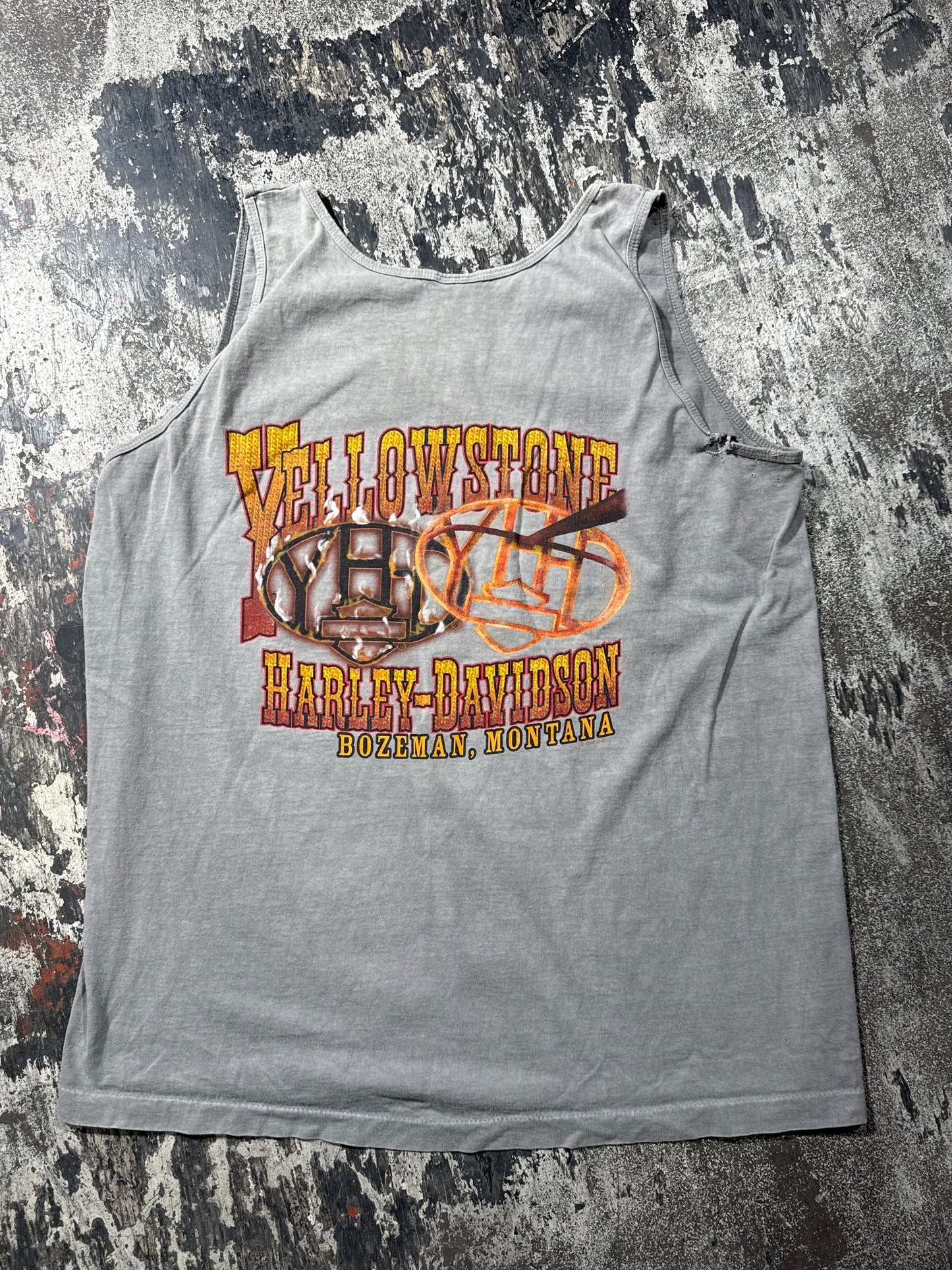 (XXL) 90s Grey Harley Davidson “Bozeman, Montana” Tank Top