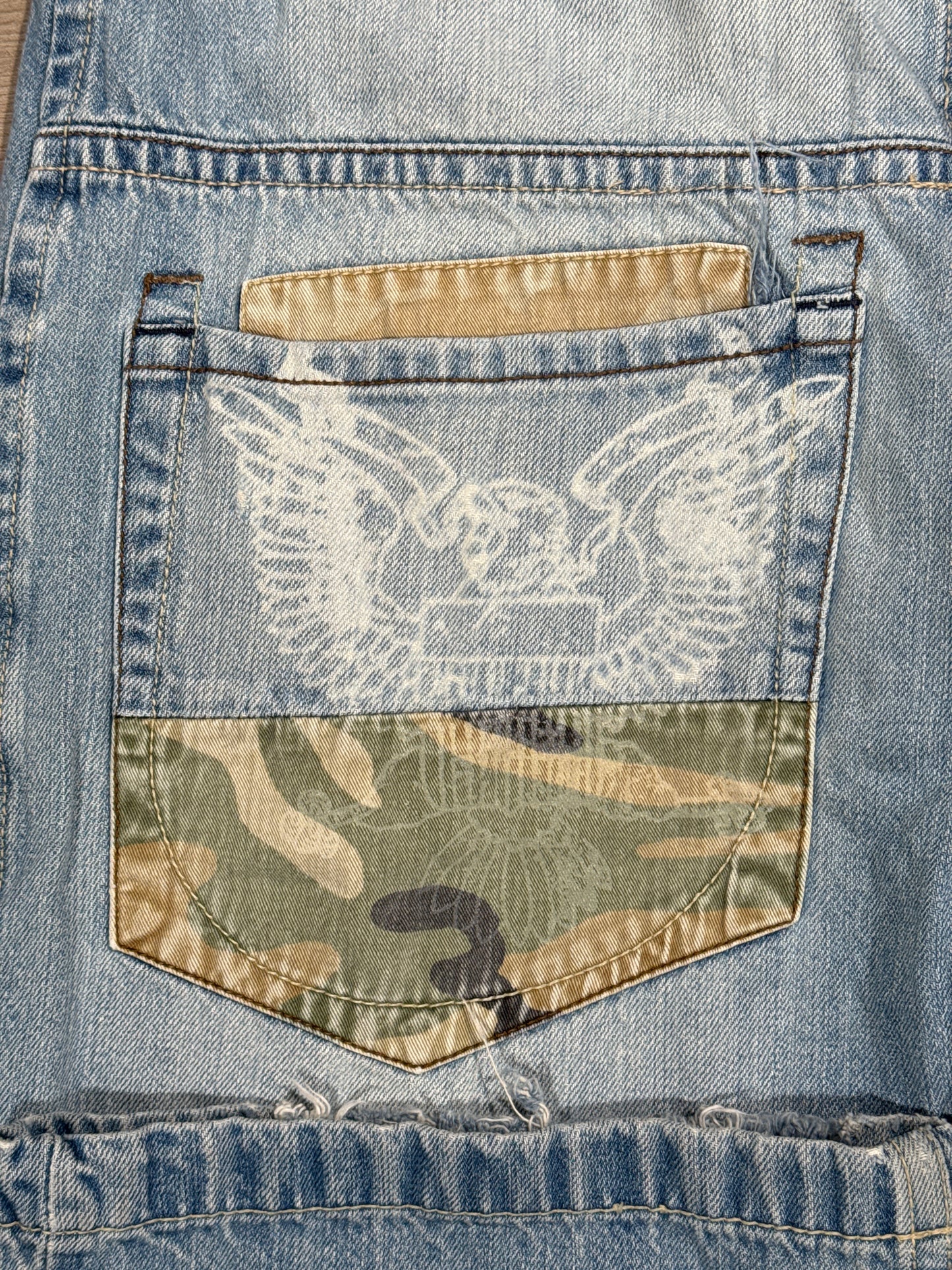 (38x32) SouthPole Military Camo Eagle Pocket Denim
