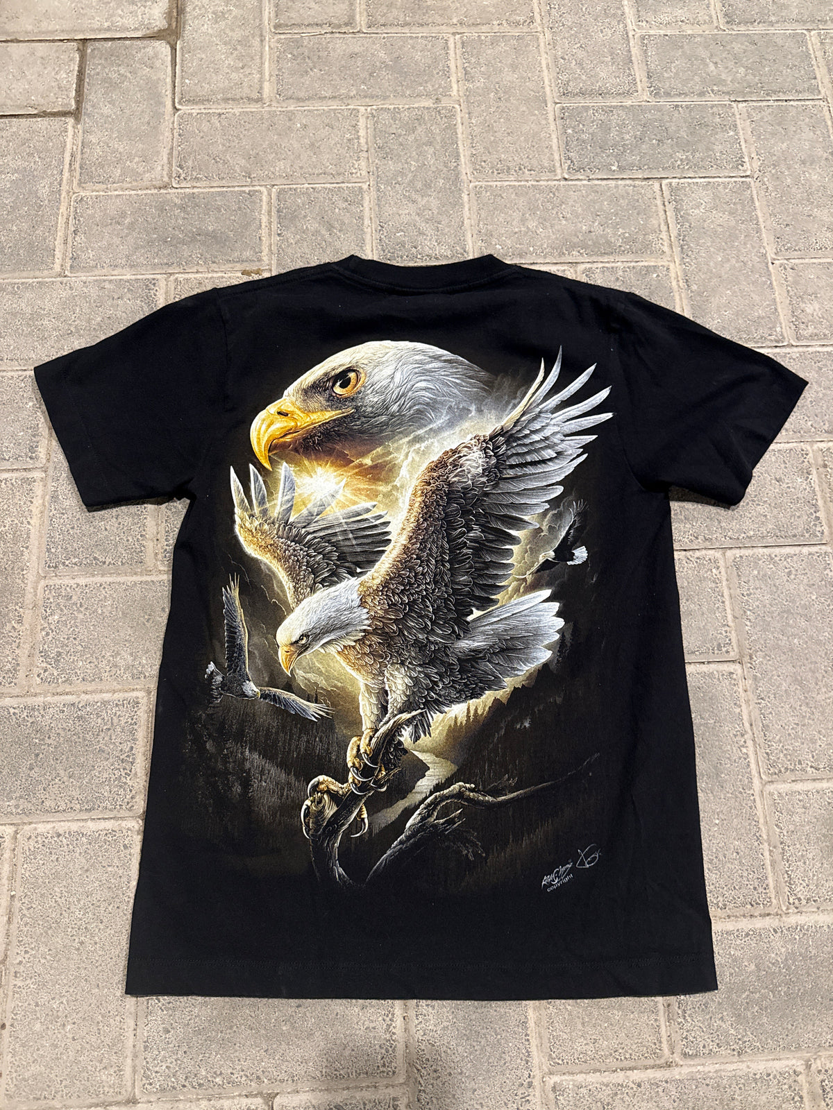 (S) American Bald Eagle Black Tee