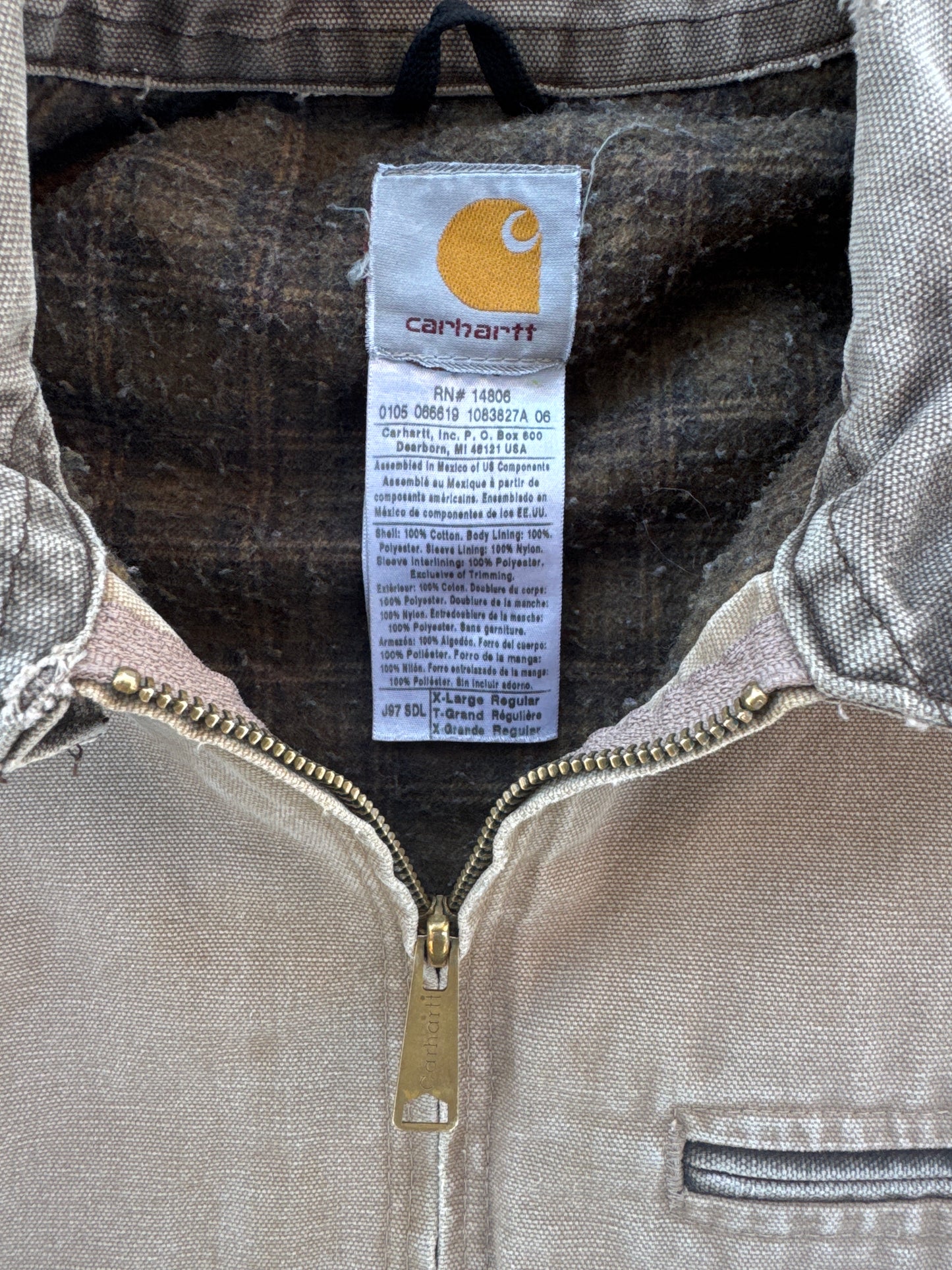 (XL) Vintage Light Brown Carhartt Detroit Jacket