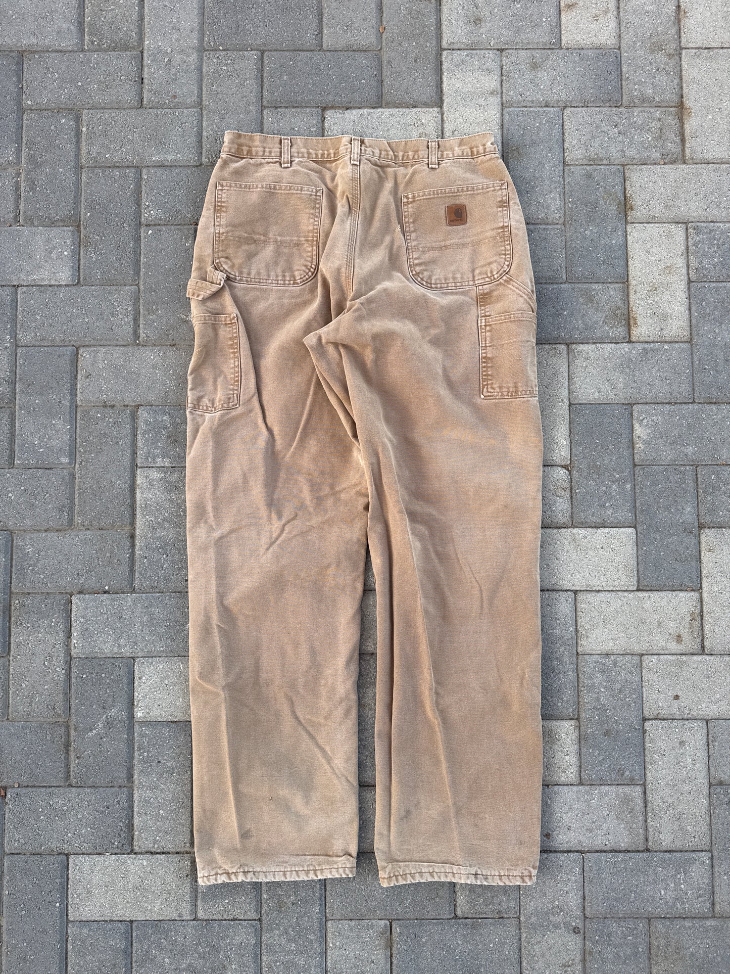 (38x36) Carhartt B111 Khaki Flannel Lined Pants