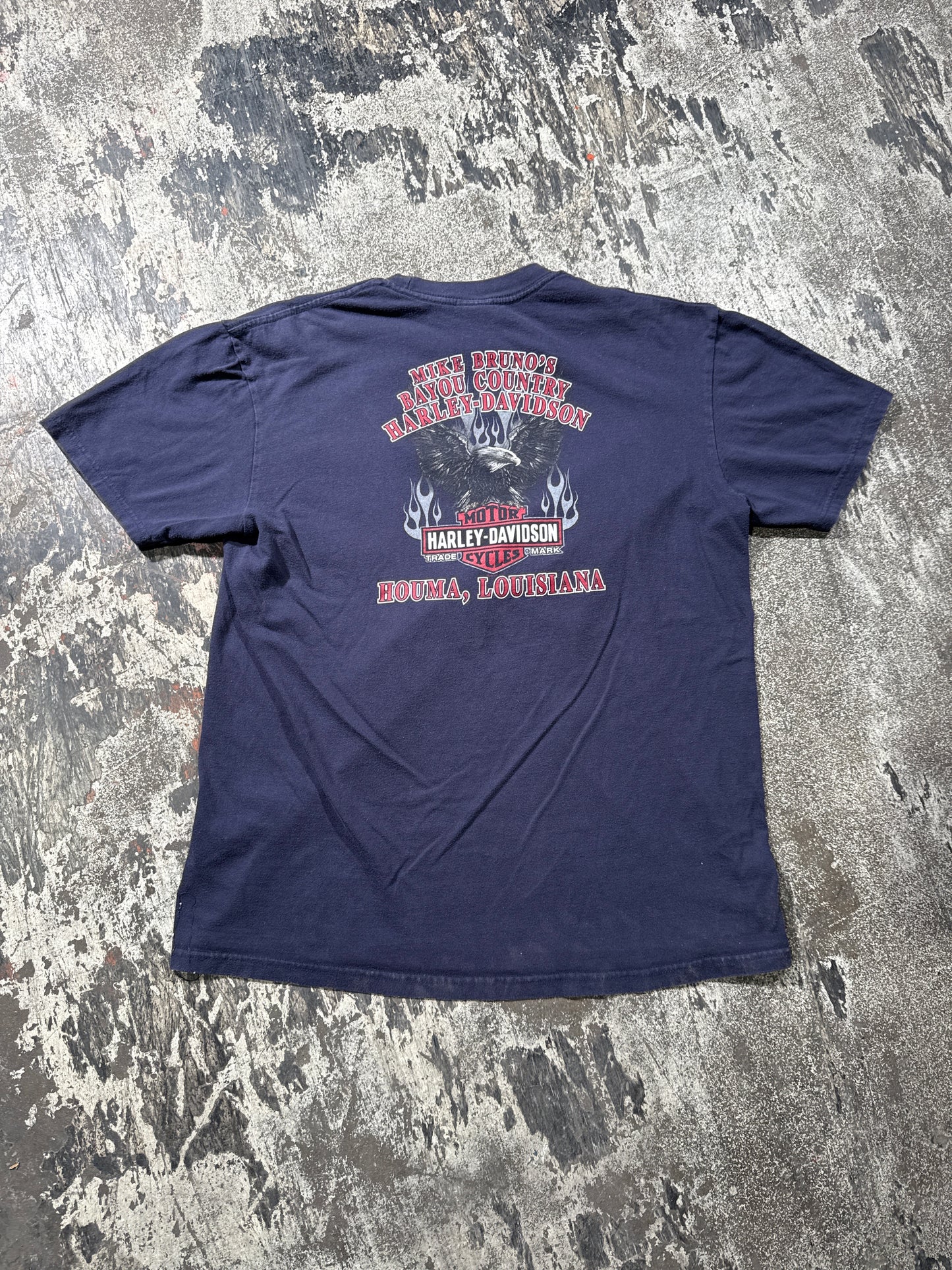 (XL) Harley Davidson Louisiana Eagle Pocket T-Shirt
