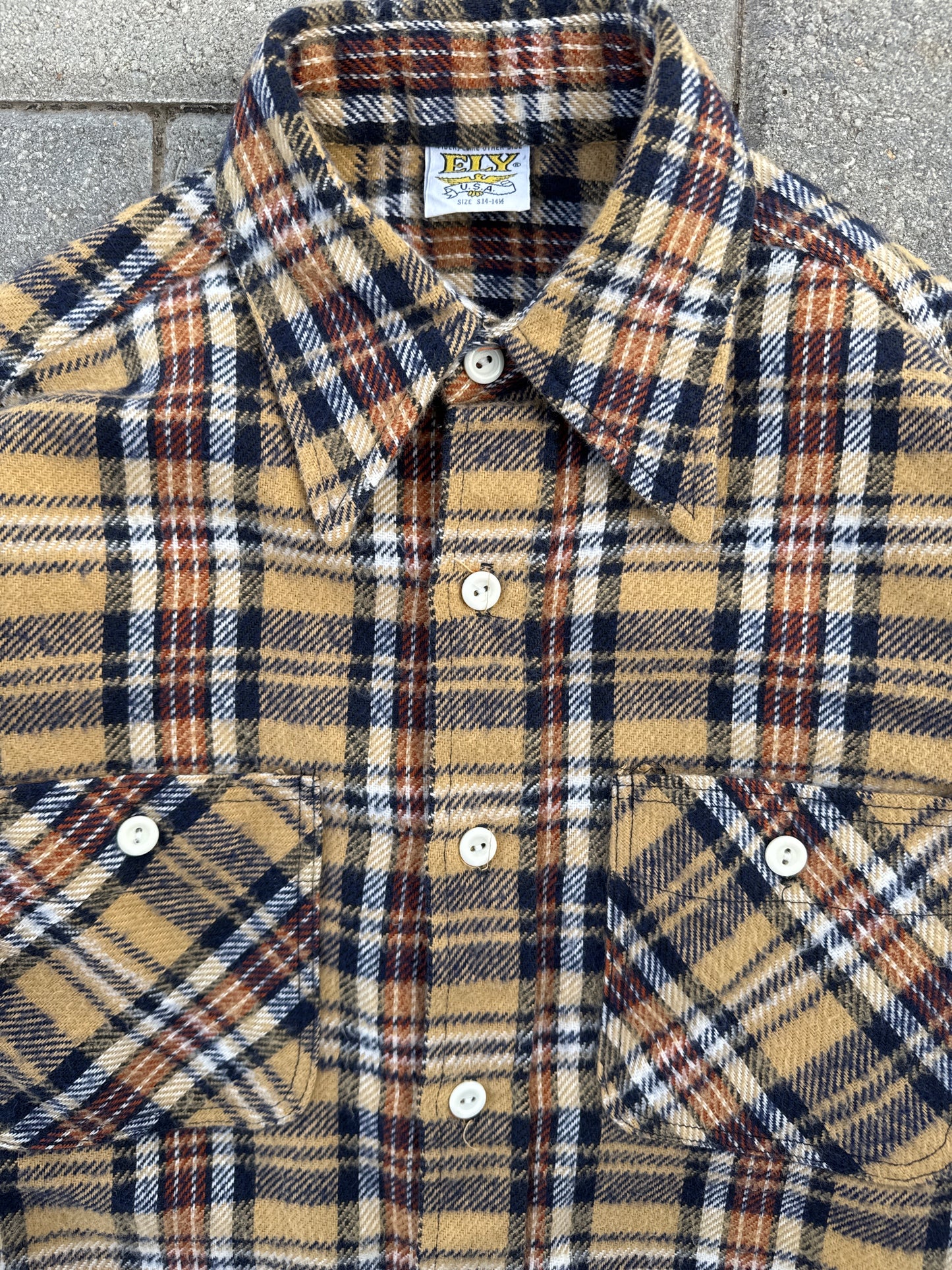 (S) Vintage Ely Cotton Flannel Western Button-Up Shirt