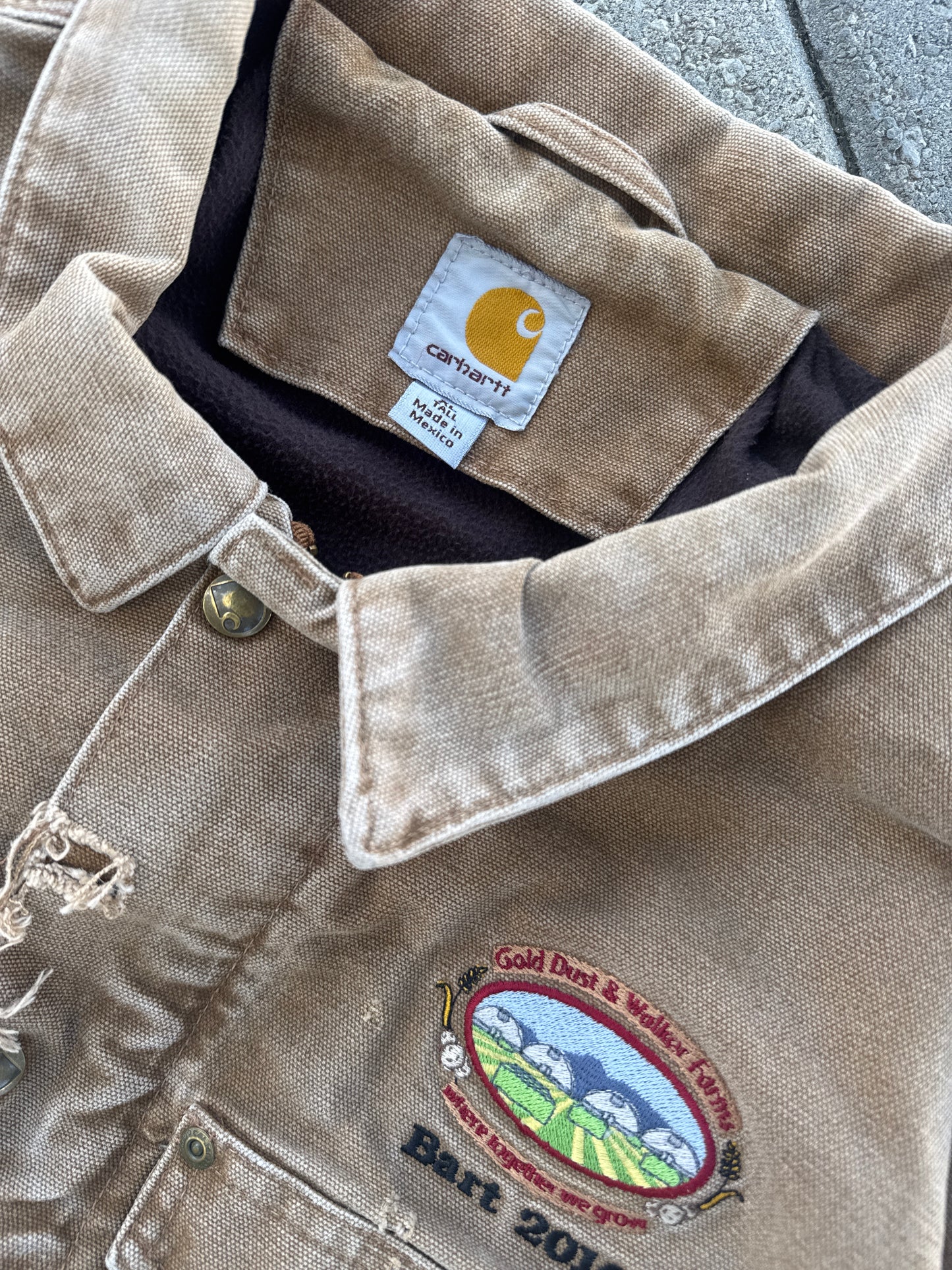 (XLT) Tan Bart 2010 Carhartt Distressed Jacket