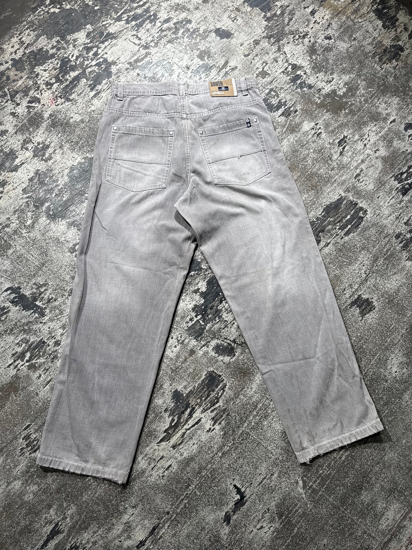 (36x34) SouthPole Wolf Gray Navy Tab Pants
