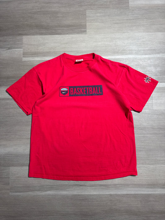 (L) 90s Nike Red Basketball Tee