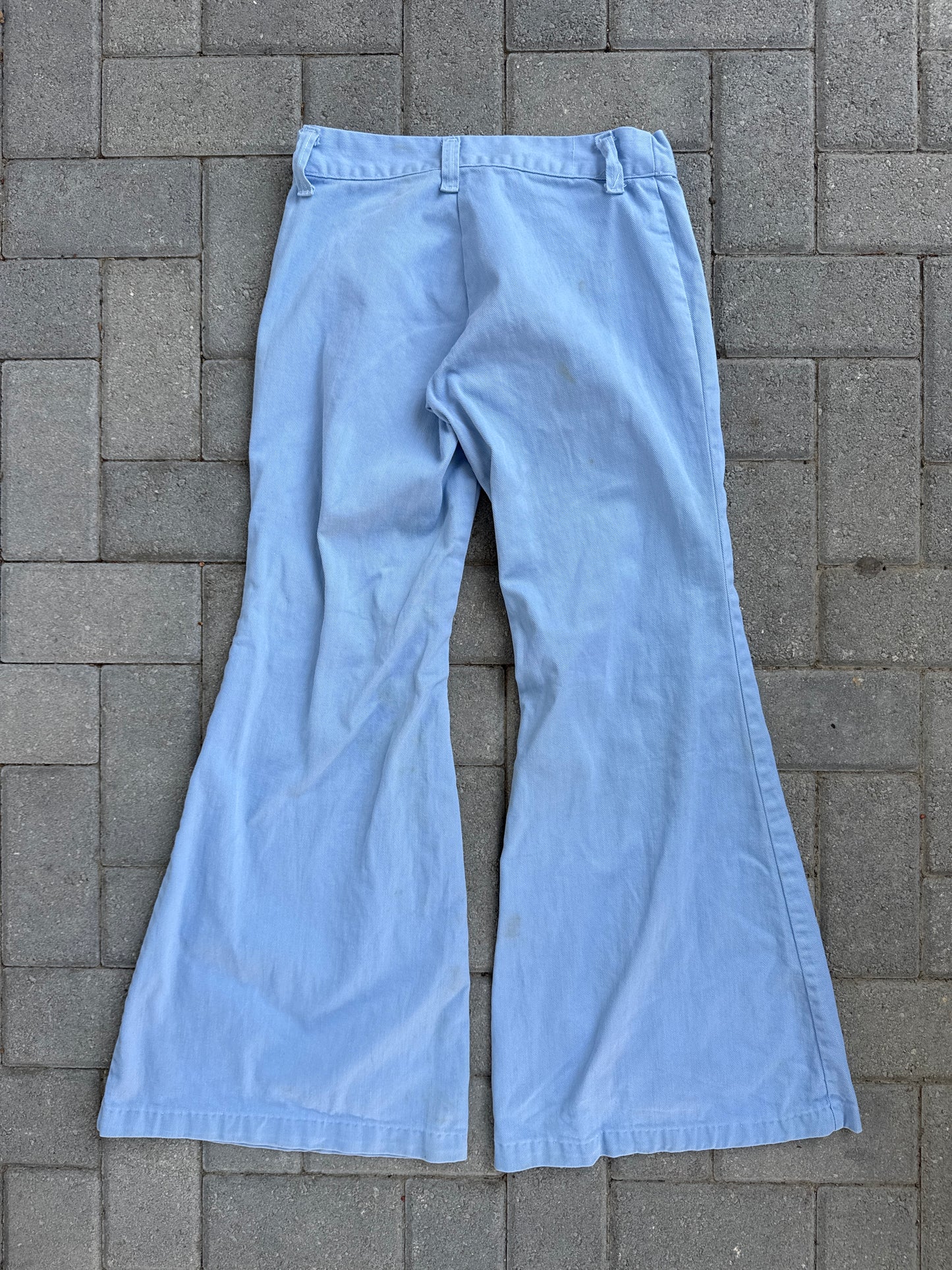 (28x30) Vintage 70s Baby Blue Bell Bottom Pants
