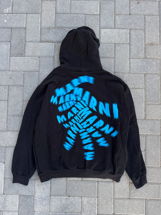 (XL) Marni Distorted Logo Black Hoodie