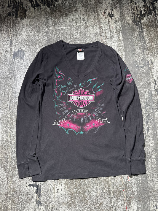 (M) Black & Pink Harley Davidson Longsleeve