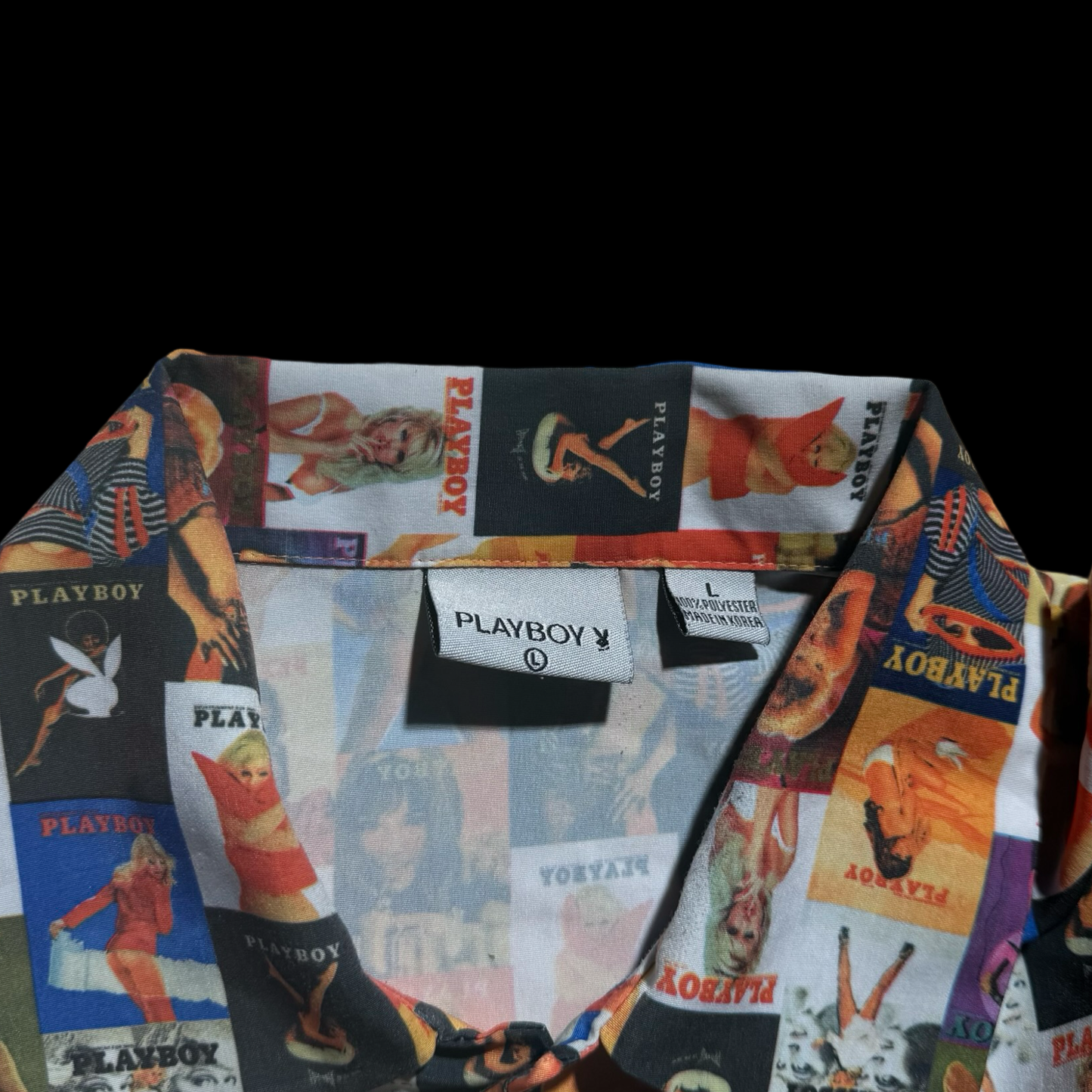 (L) Y2K Playboy Magazine Cover Button Up