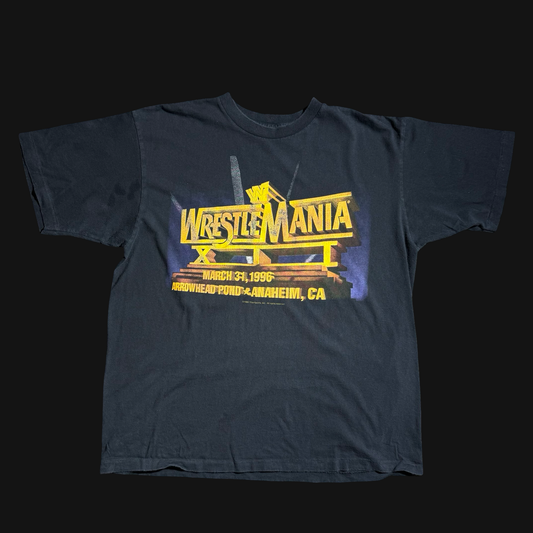 (M) 98’ RARE WWE WRESTLEMANIA 12 Crew Tee