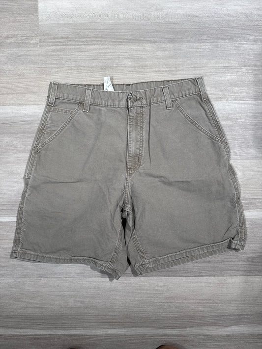 (32) Green Carhartt Carpenter B144LBR Shorts
