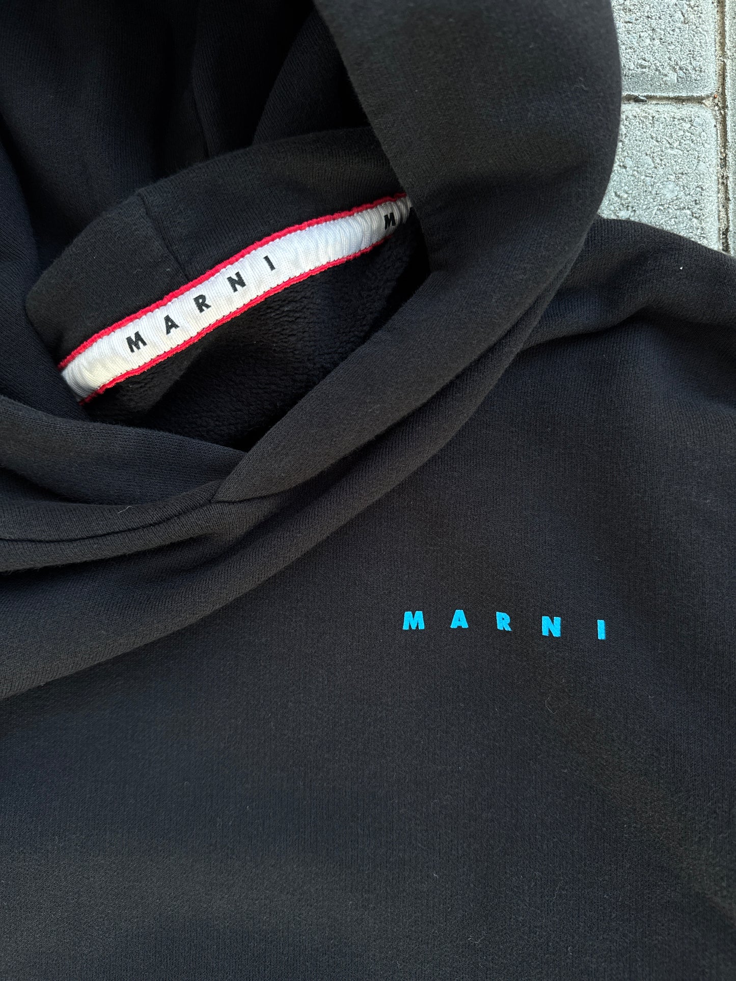 (XL) Marni Distorted Logo Black Hoodie