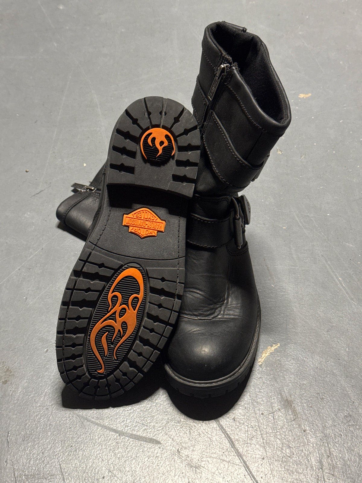 (8.5) Harley Davidson Men's Wilder Black Leather Boots