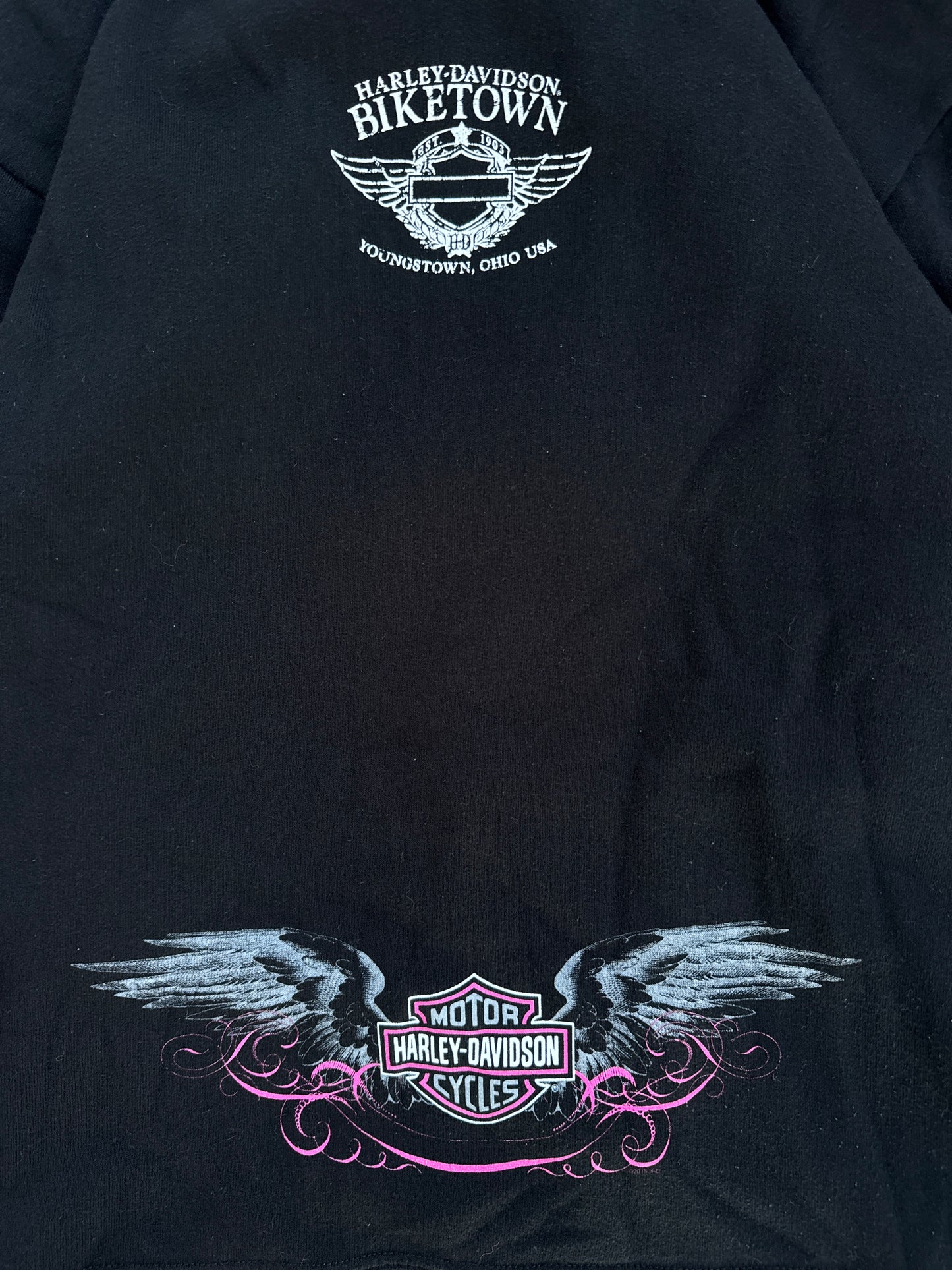(L) Harley Davidson Ohio Women Zip-Up Hoodie