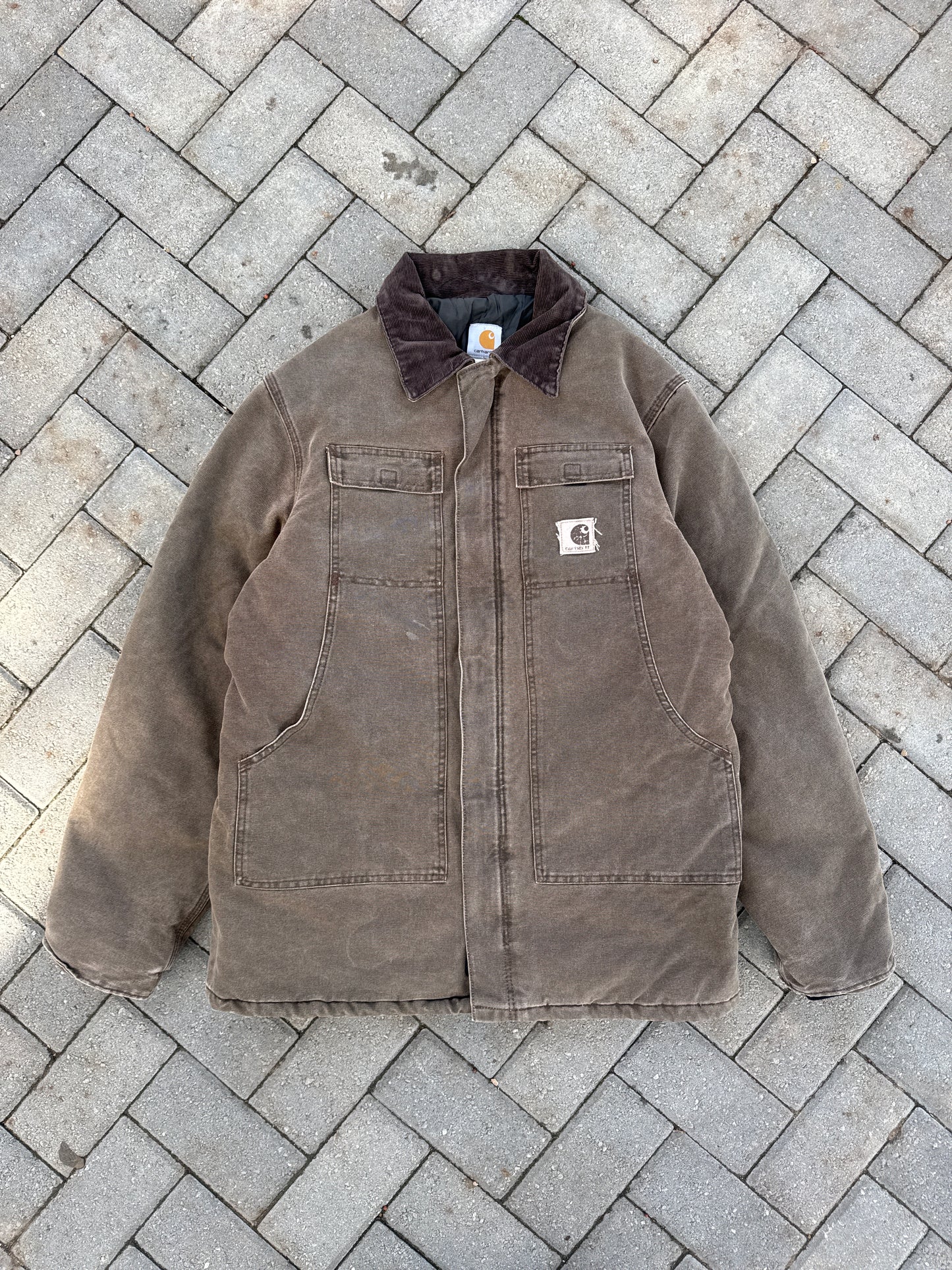 (2XL) Vintage Carhartt Chore Insulated Canvas Brown Jacket