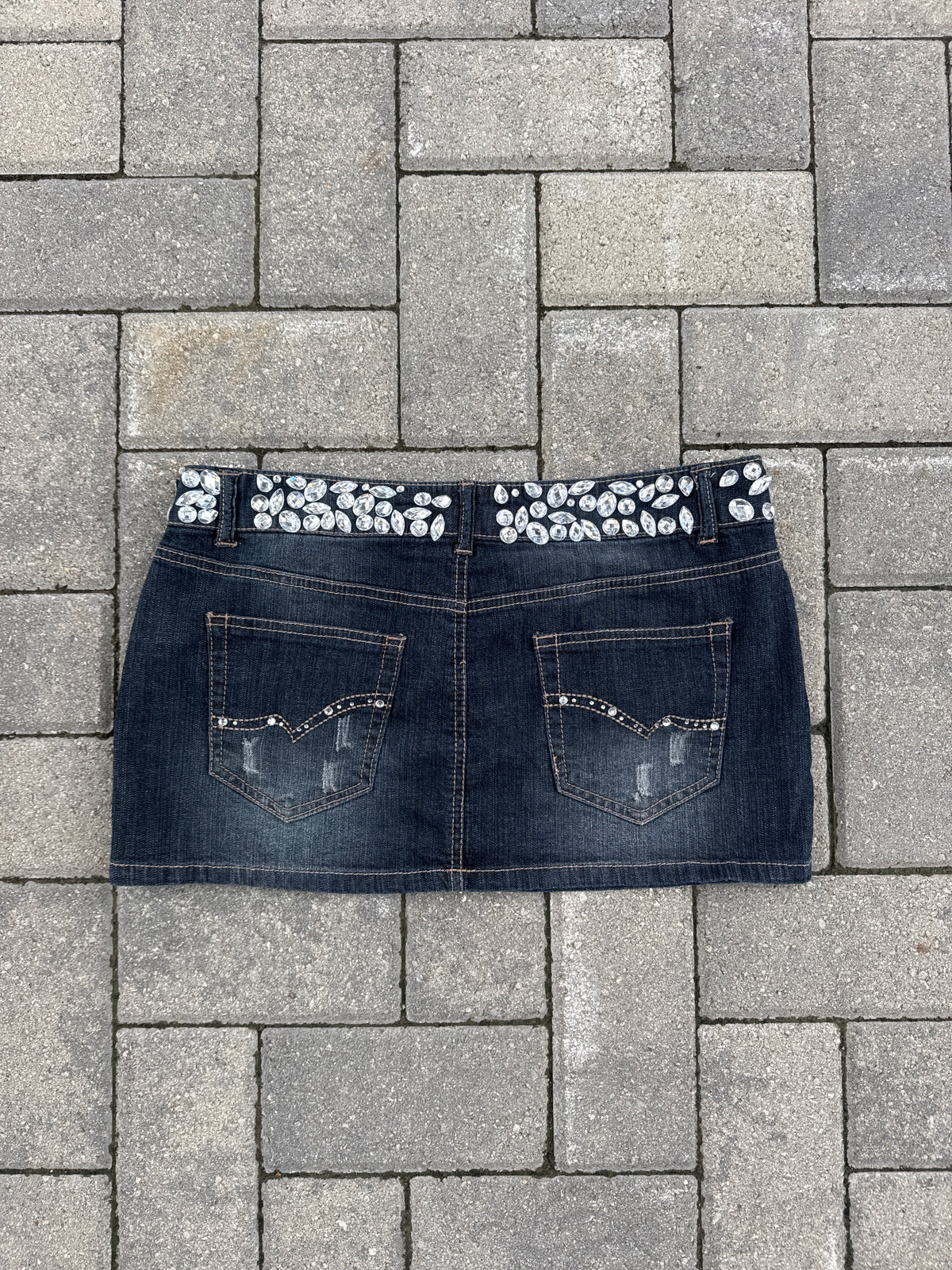 (9) Wall Flower Gemmed Denim Skirt