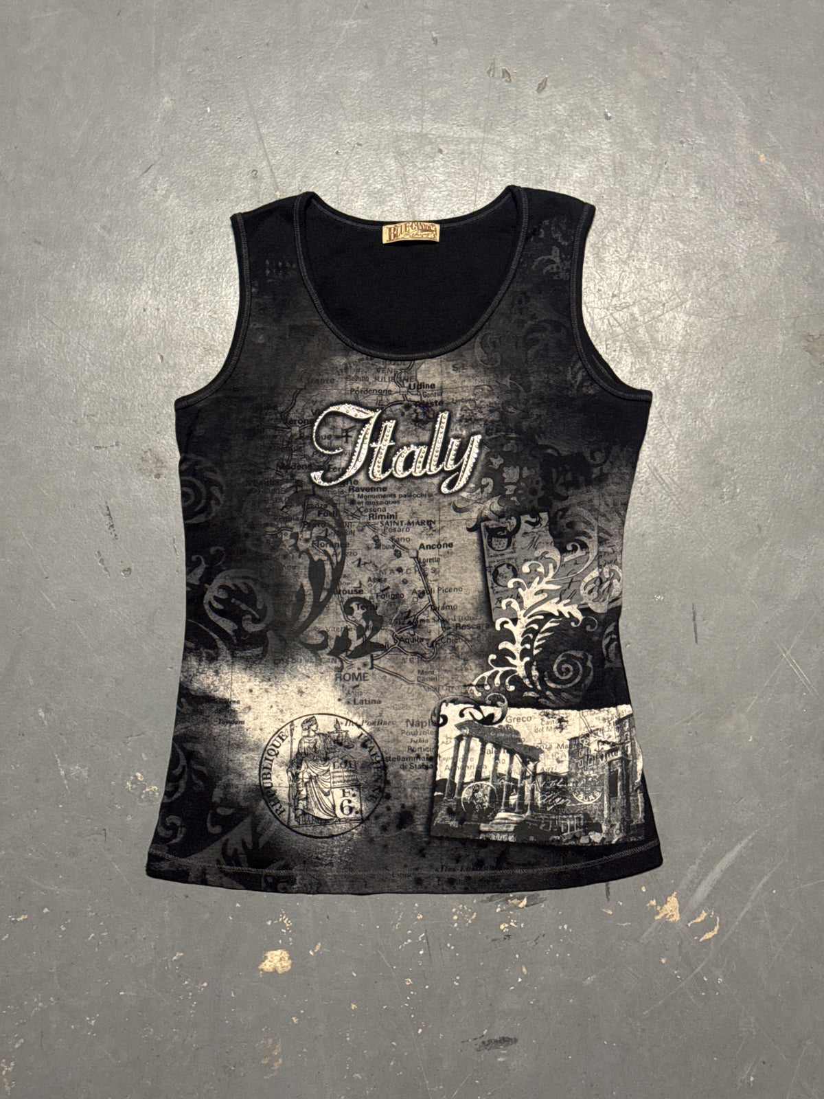 (S) Blue Canyon Italy Rhinestone Tank Top