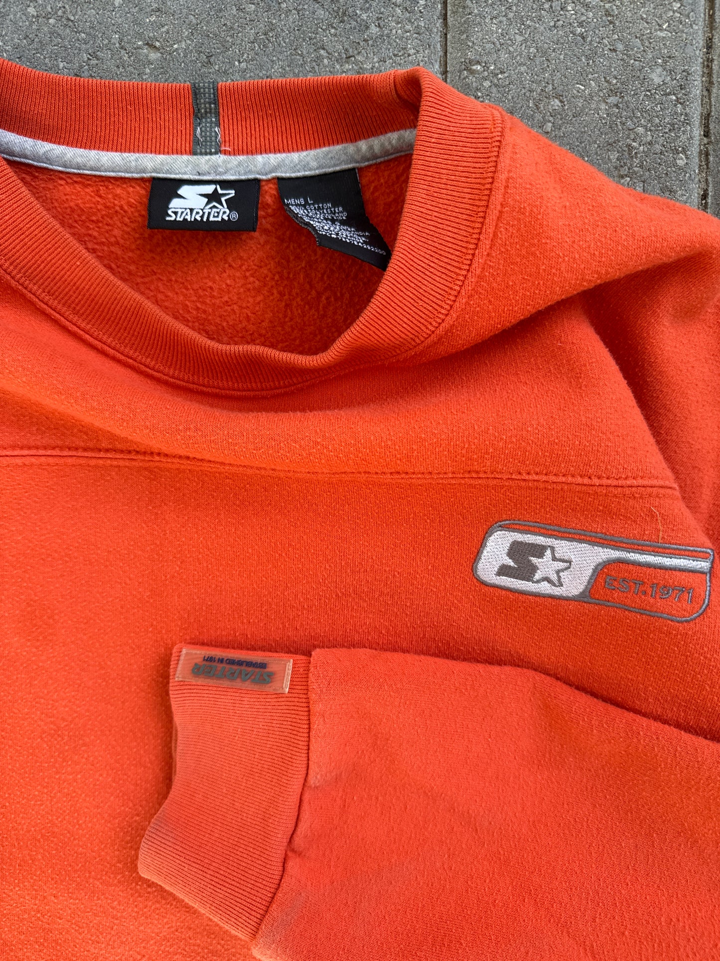 (L) Y2K Starter Orange Crewneck