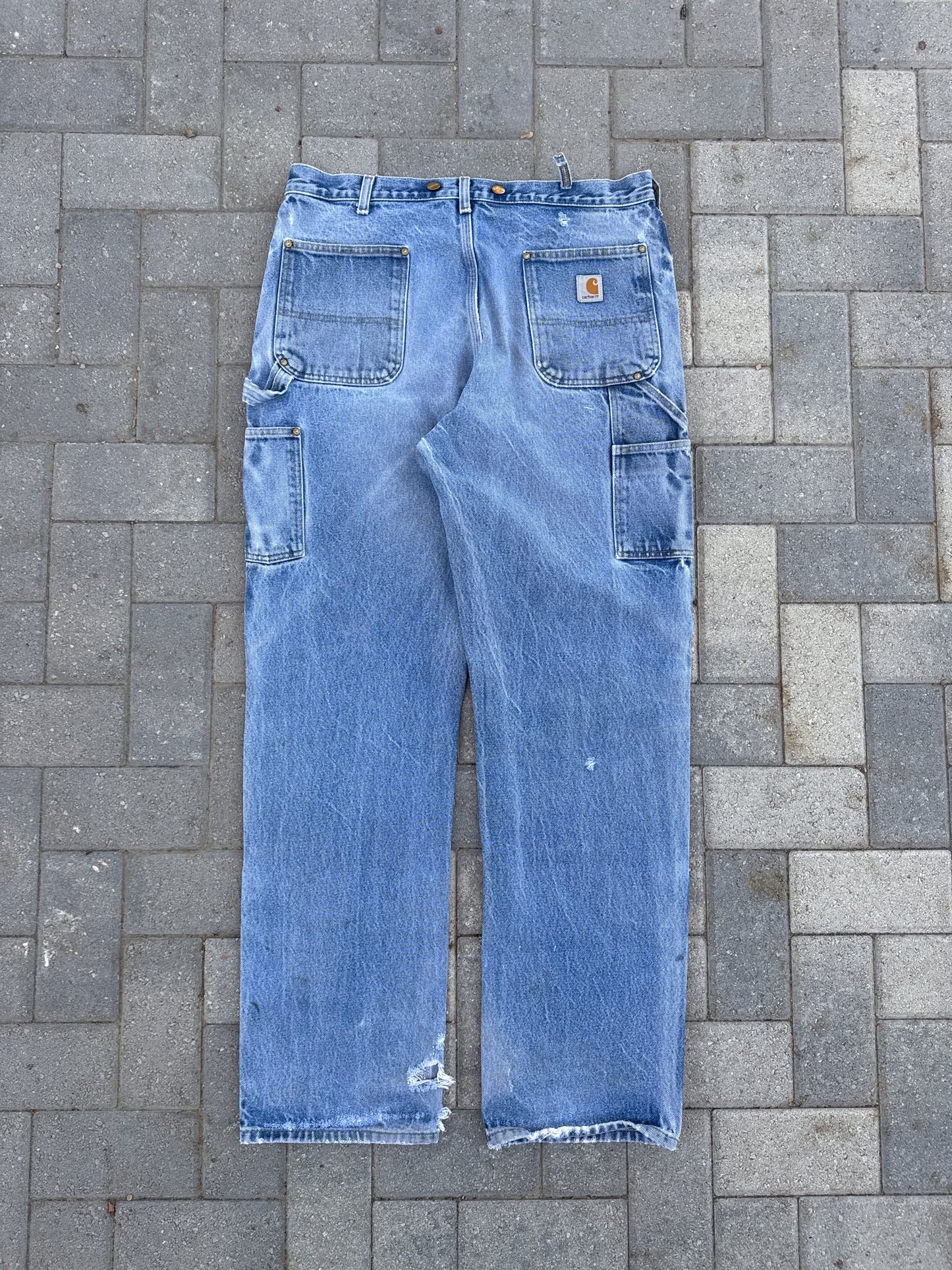 (36x34) Carhartt B07 Distressed Double-Knee Denim Pants