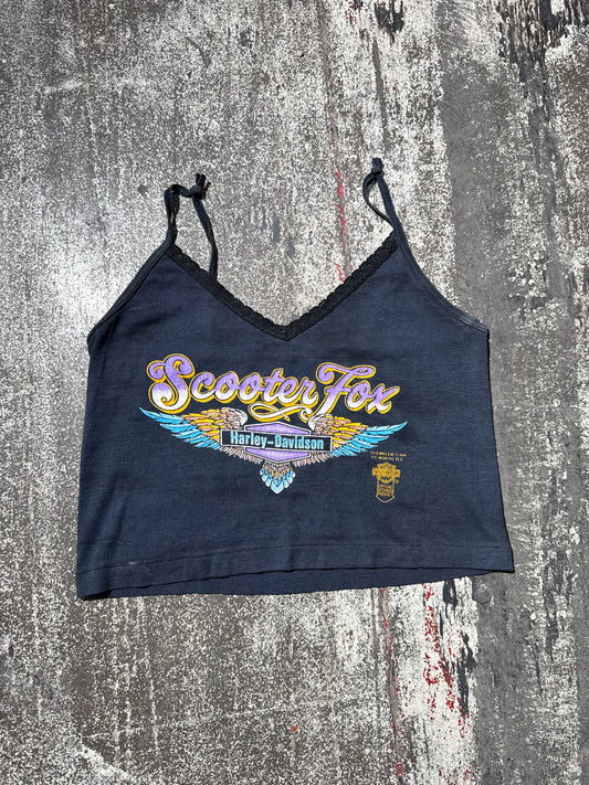 (S) Vintage Harley Davidson 3D Emblem Crop Top