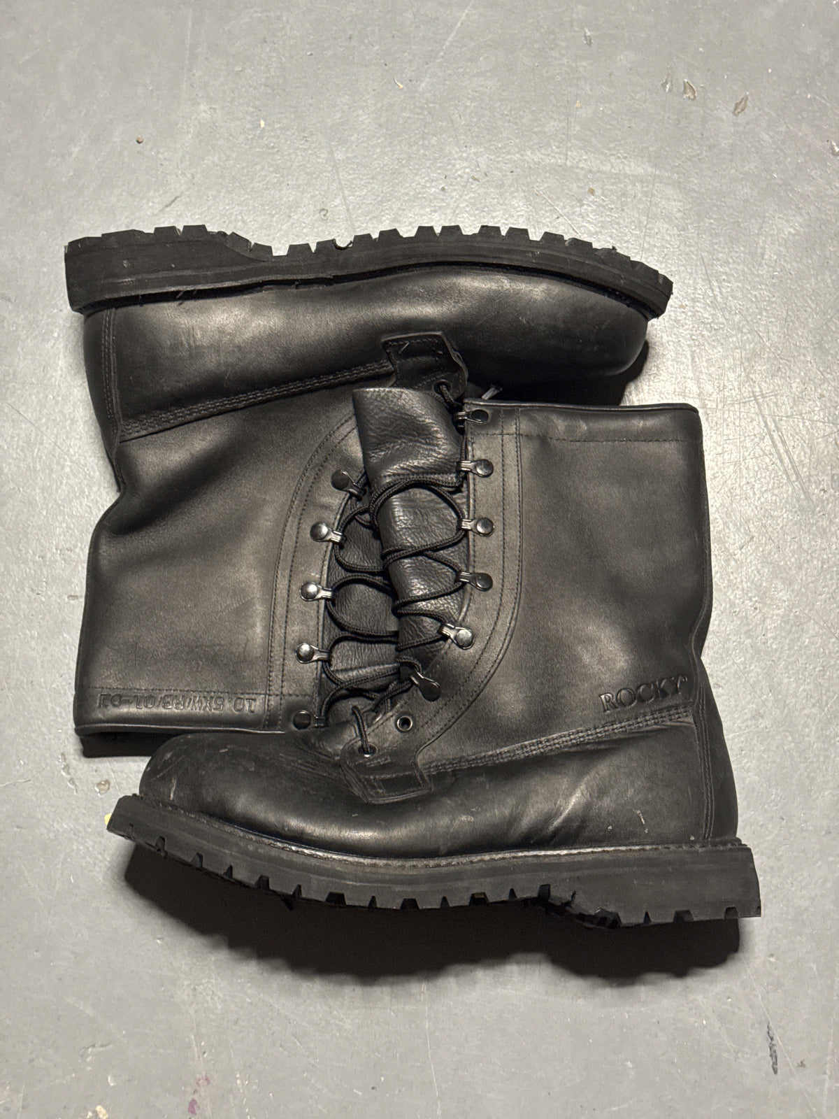 (13) Vintage Rocky Combat Leather Boots