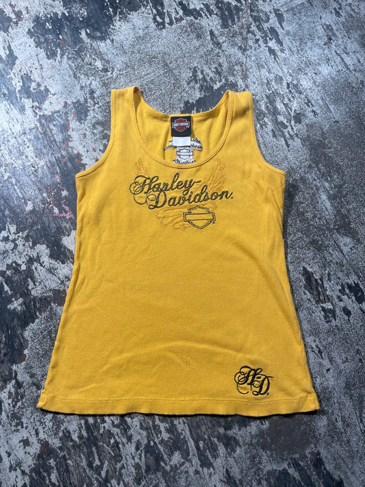 (L) Yellow Harley Davidson Groton Women Tank Top