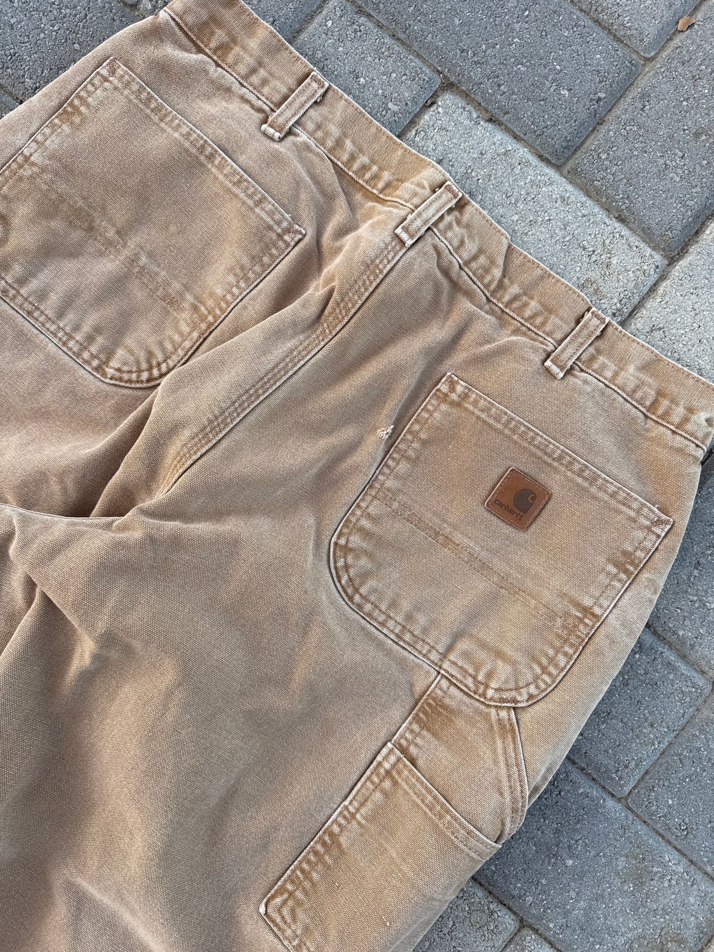 (38x36) Carhartt B111 Khaki Flannel Lined Pants