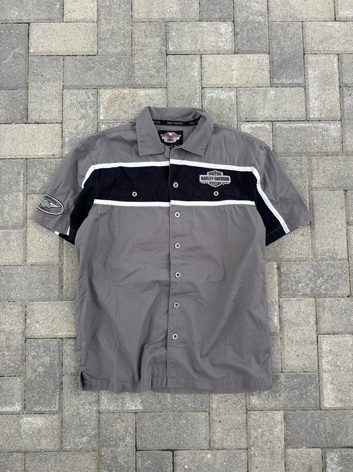(M) Harley Davidson Button-Up