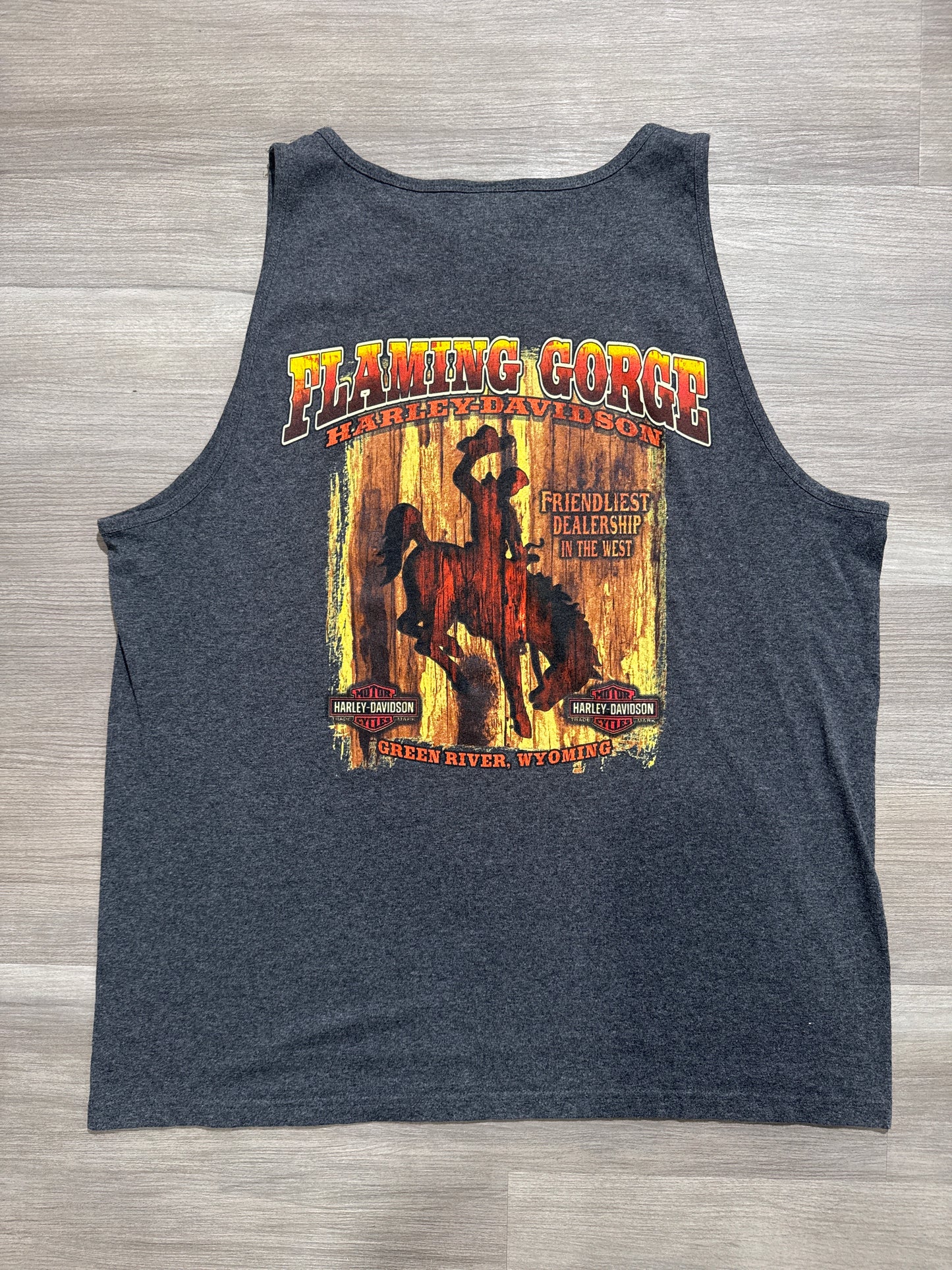(XL) Harley Davidson Grey Skull Tank Top
