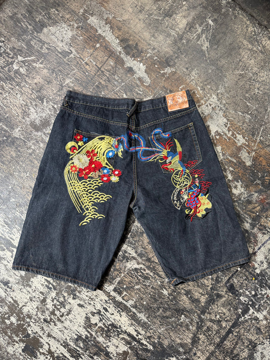 (42) Evisu Embroidery Jorts